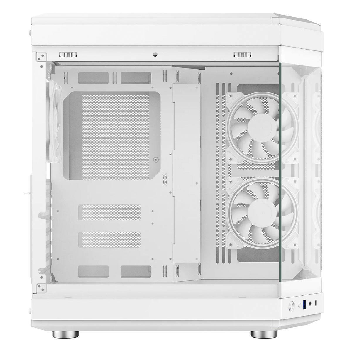 Gabinete Gamer Liketec Unreal Snow, Cube Design, Mid Tower, Vidro Temperado, E-ATX, White, Sem Fonte, Sem Fans