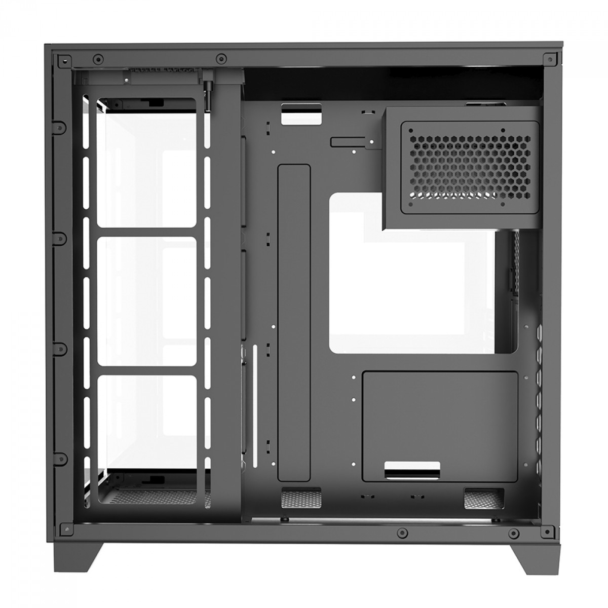 Gabinete Gamer Liketec Zeus Pro Glass, Mid Tower, Vidro Temperado, ATX, Black, Sem Fonte, Sem Fan, LC-CB3X3-ZEUS-2089