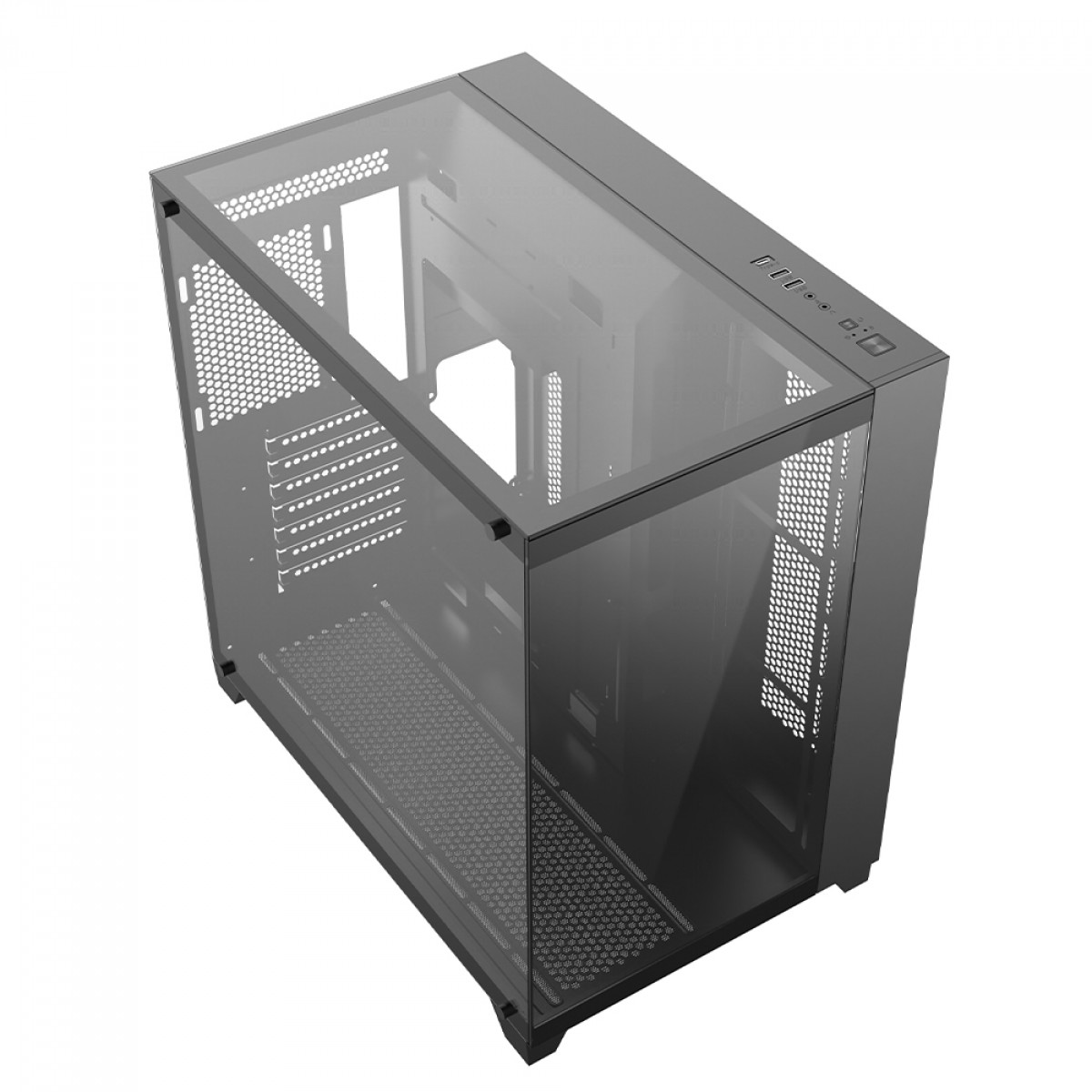 Gabinete Gamer Liketec Zeus Pro Glass, Mid Tower, Vidro Temperado, ATX, Black, Sem Fonte, Sem Fan, LC-CB3X3-ZEUS-2089
