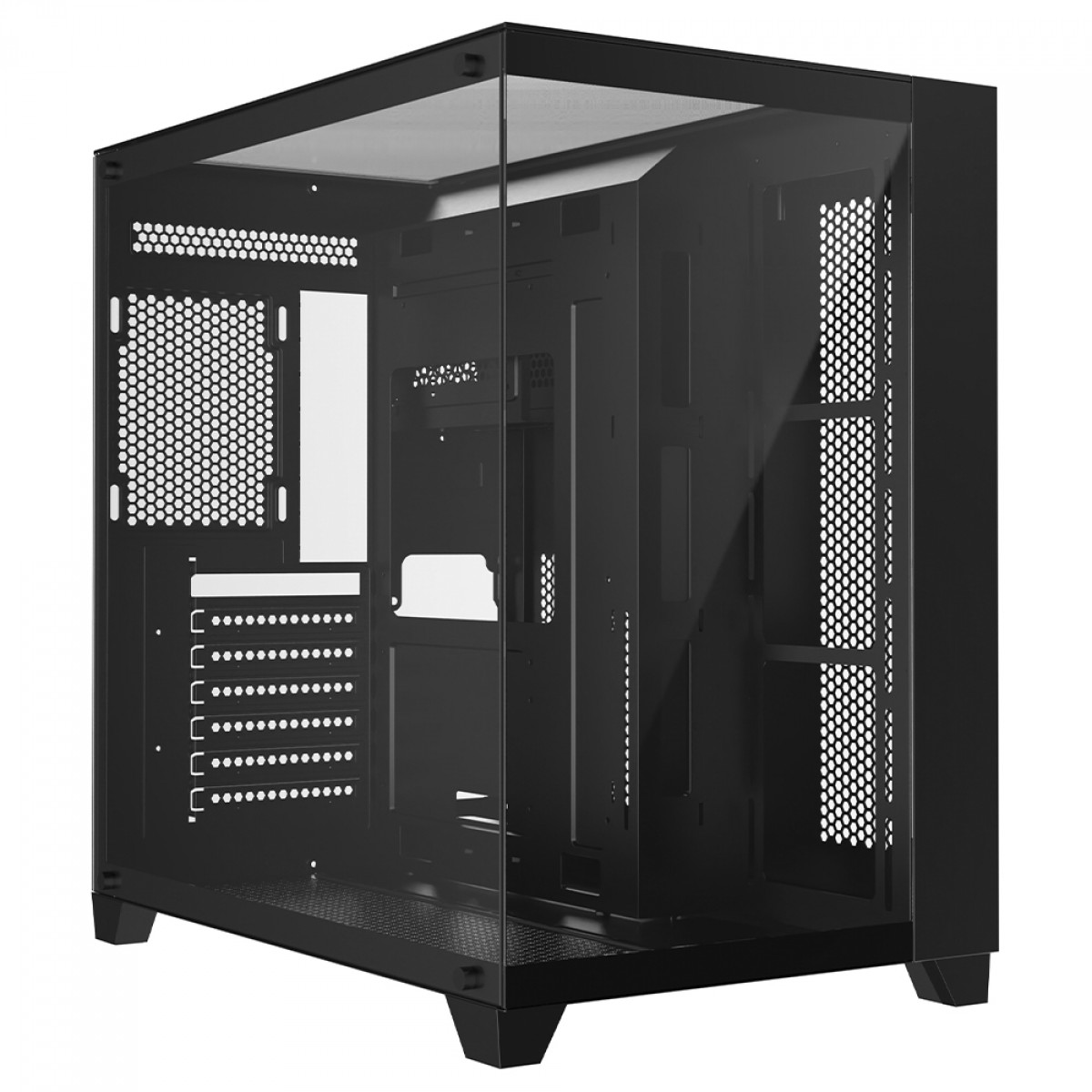 Gabinete Gamer Liketec Zeus Pro Glass, Mid Tower, Vidro Temperado, ATX, Black, Sem Fonte, Sem Fan, LC-CB3X3-ZEUS-2089