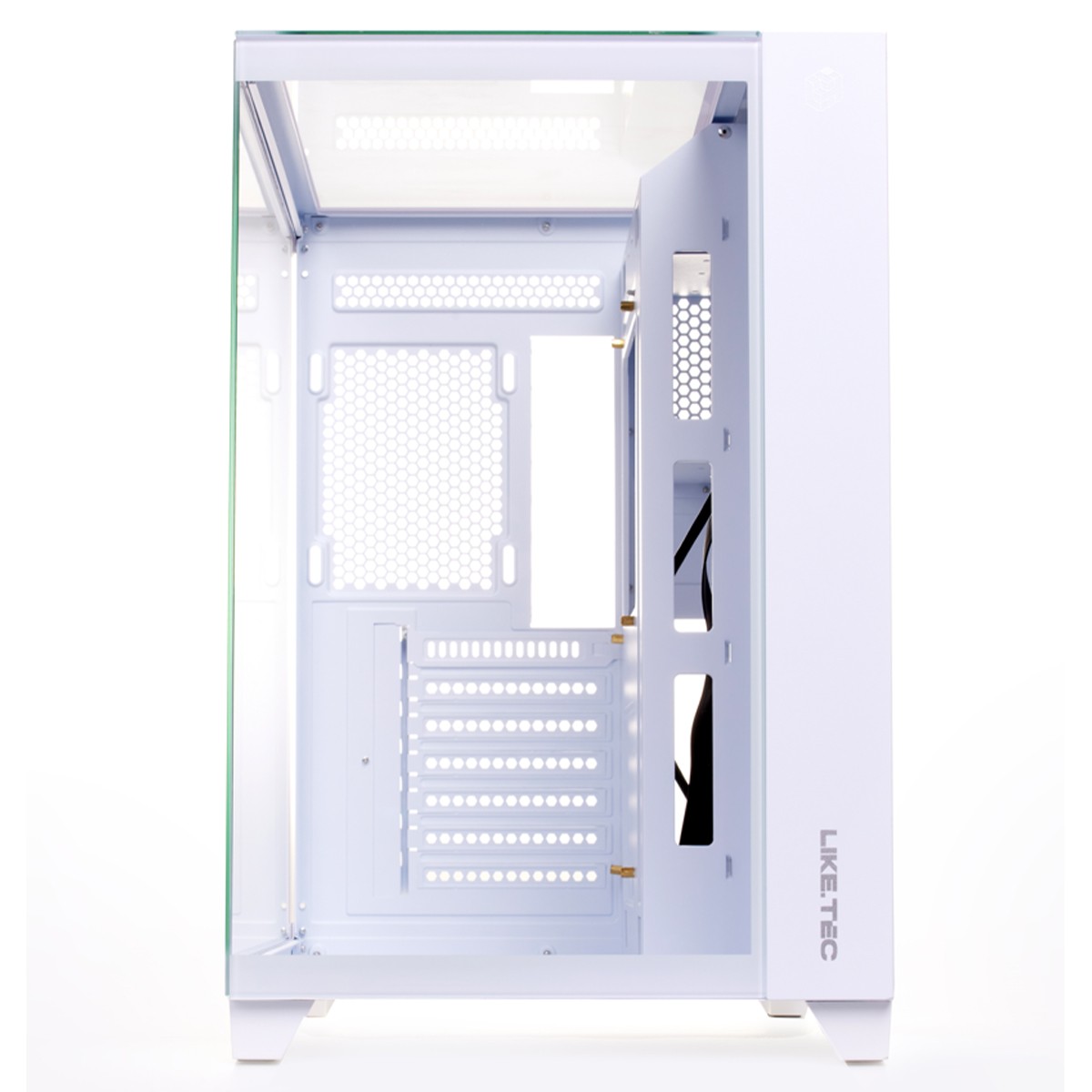 Gabinete Gamer Liketec Zeus Pro Snow, Mid Tower, Vidro Temperado, ATX, White, Sem Fonte, Sem Fan