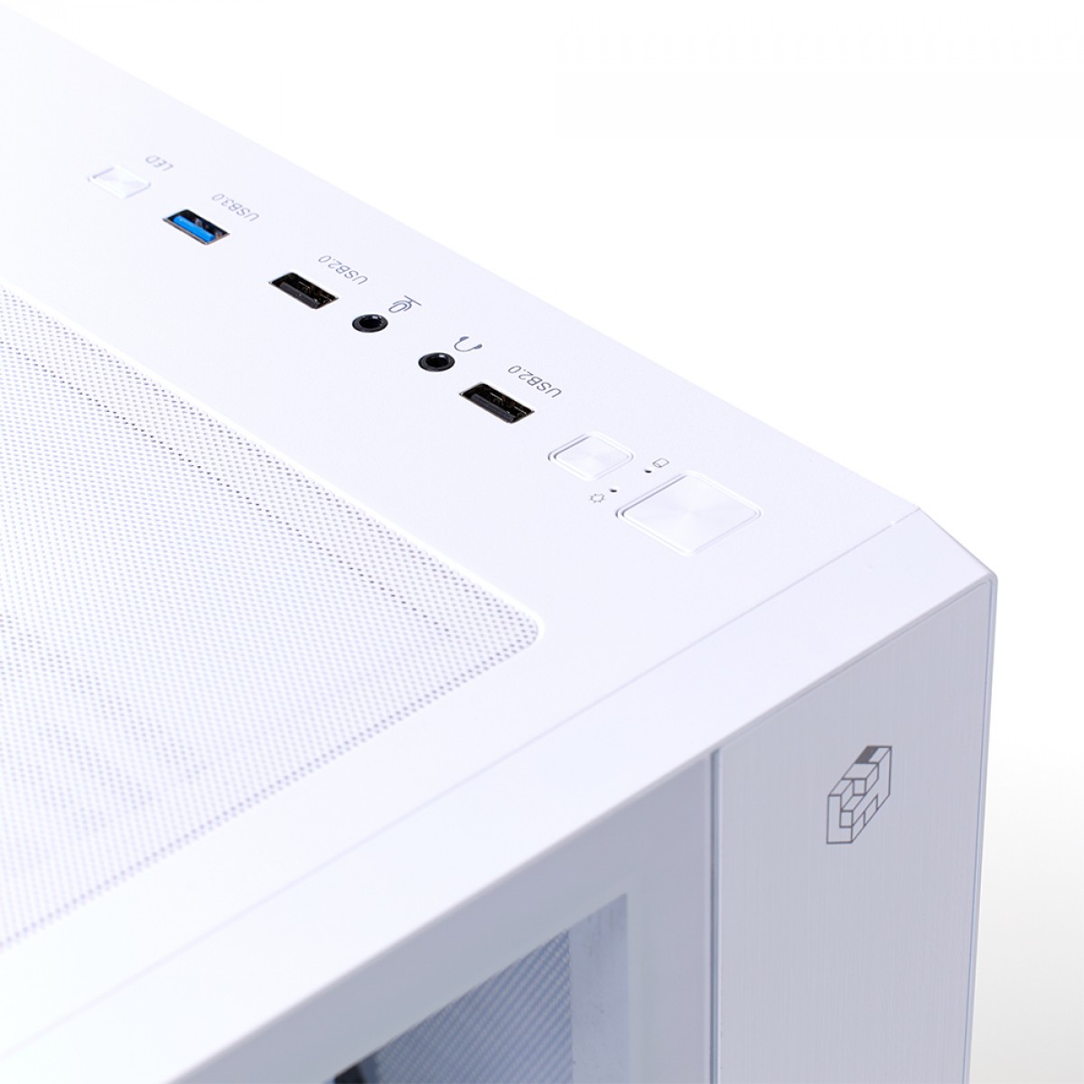 Gabinete Gamer Liketec Zeus V2 Snow, Mid Tower, Vidro Temperado, ATX, White, Sem Fonte, Sem Fan