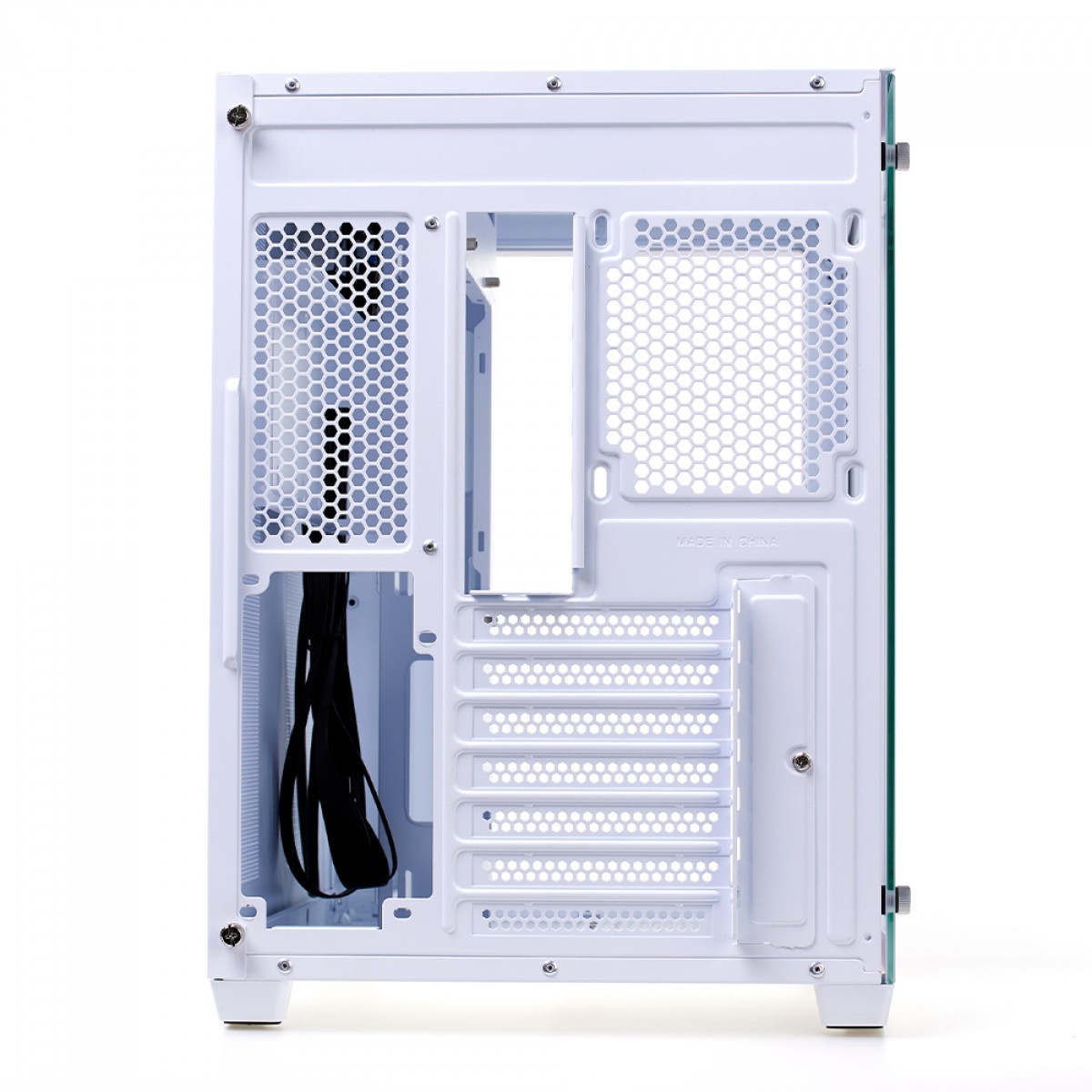 Gabinete Gamer Liketec Zeus V2 Snow, Mid Tower, Vidro Temperado, ATX, White, Sem Fonte, Sem Fan