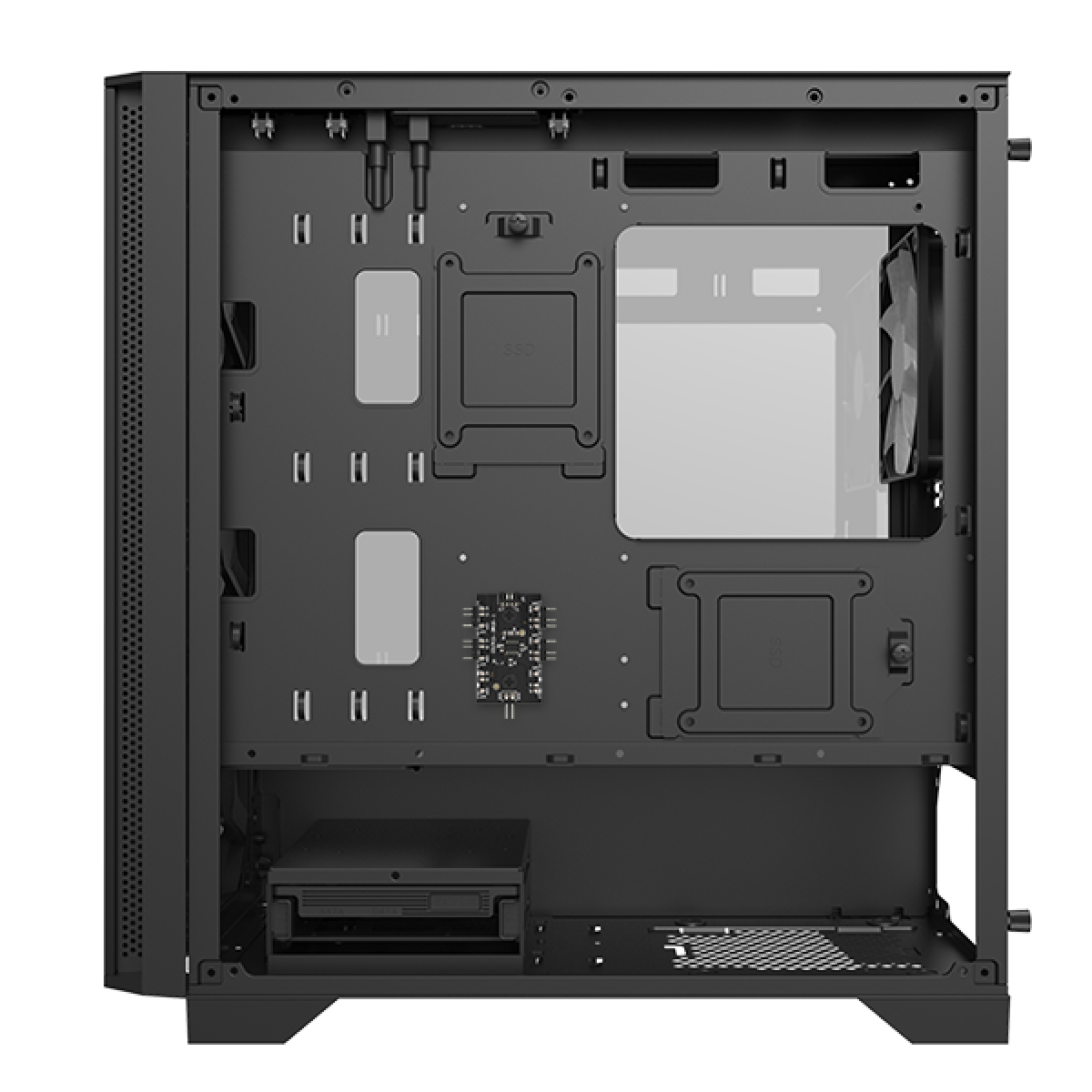 Gabinete Gamer Montech AIR 100 ARGB, Mini Tower, Black, mATX, 4 Fans, Vidro Temperado