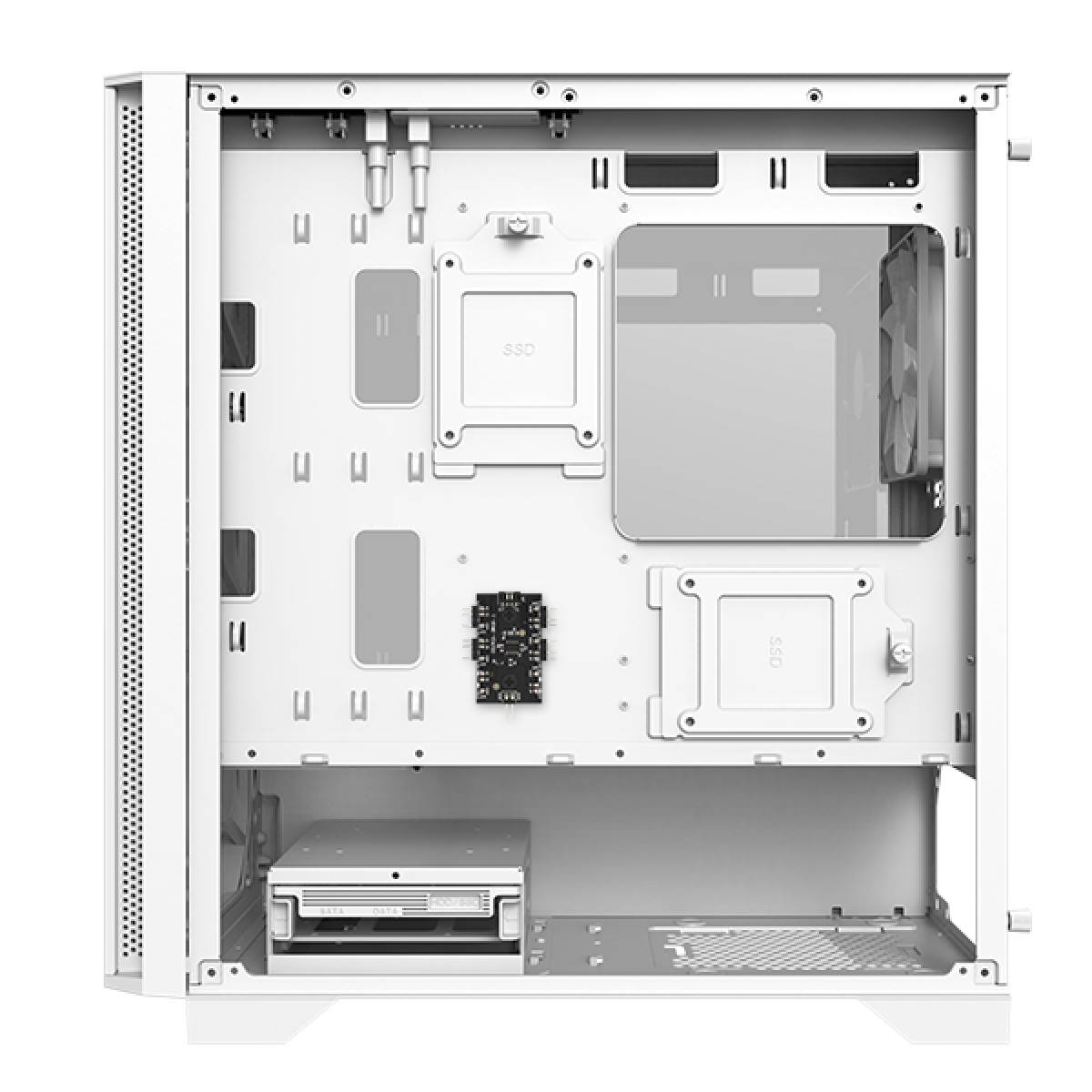 Gabinete Gamer Montech AIR 100 ARGB, Mini Tower, White,  mATX, 4 Fans, Vidro Temperado
