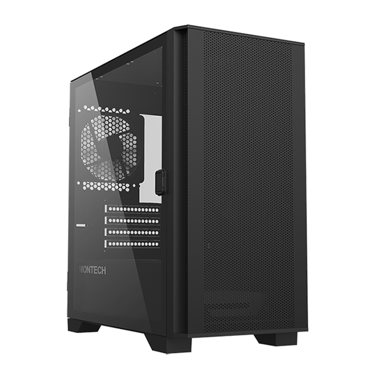 Gabinete Gamer Montech AIR 100 Lite, Mini Tower, Black, Micro ATX, 2 Fans, Vidro Temperado