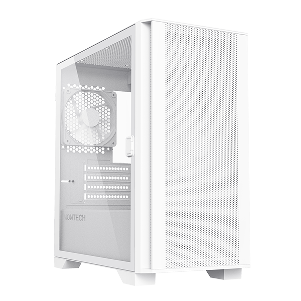 Gabinete Gamer Montech AIR 100 Lite, Mini Tower, White,  mATX, 2 Fans, Vidro Temperado