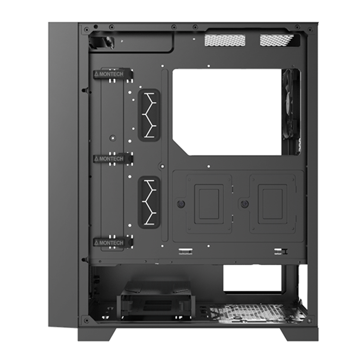 Gabinete Gamer Montech Air 1000 LITE, Mid Tower, Vidro Temperado, Black, ATX, Sem Fonte, Com 3 Fans