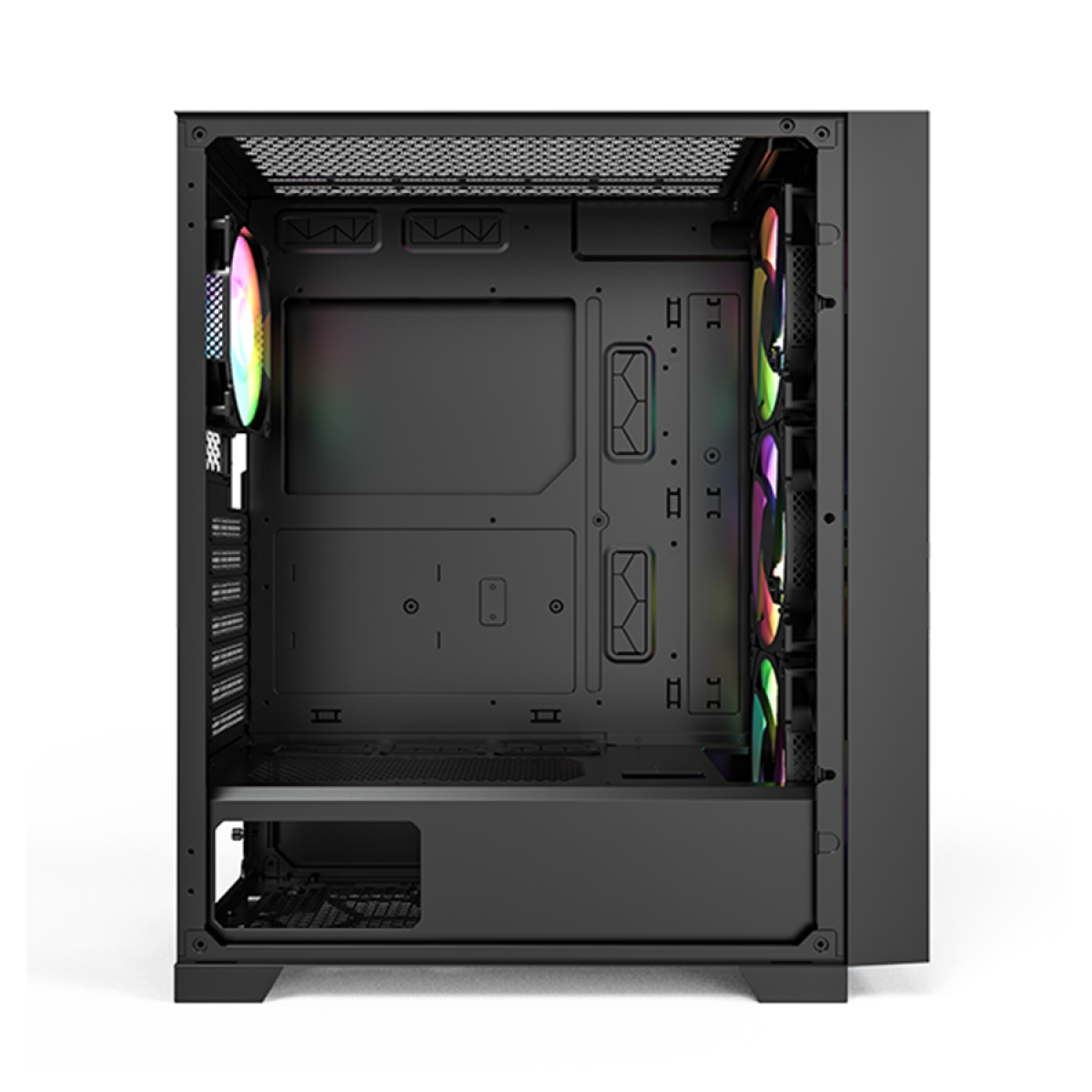 Gabinete Gamer Montech Air 1000 PREMIUM, Mid Tower, RGB, Vidro Temperado, Black, ATX, Sem Fonte, Com 4 Fans