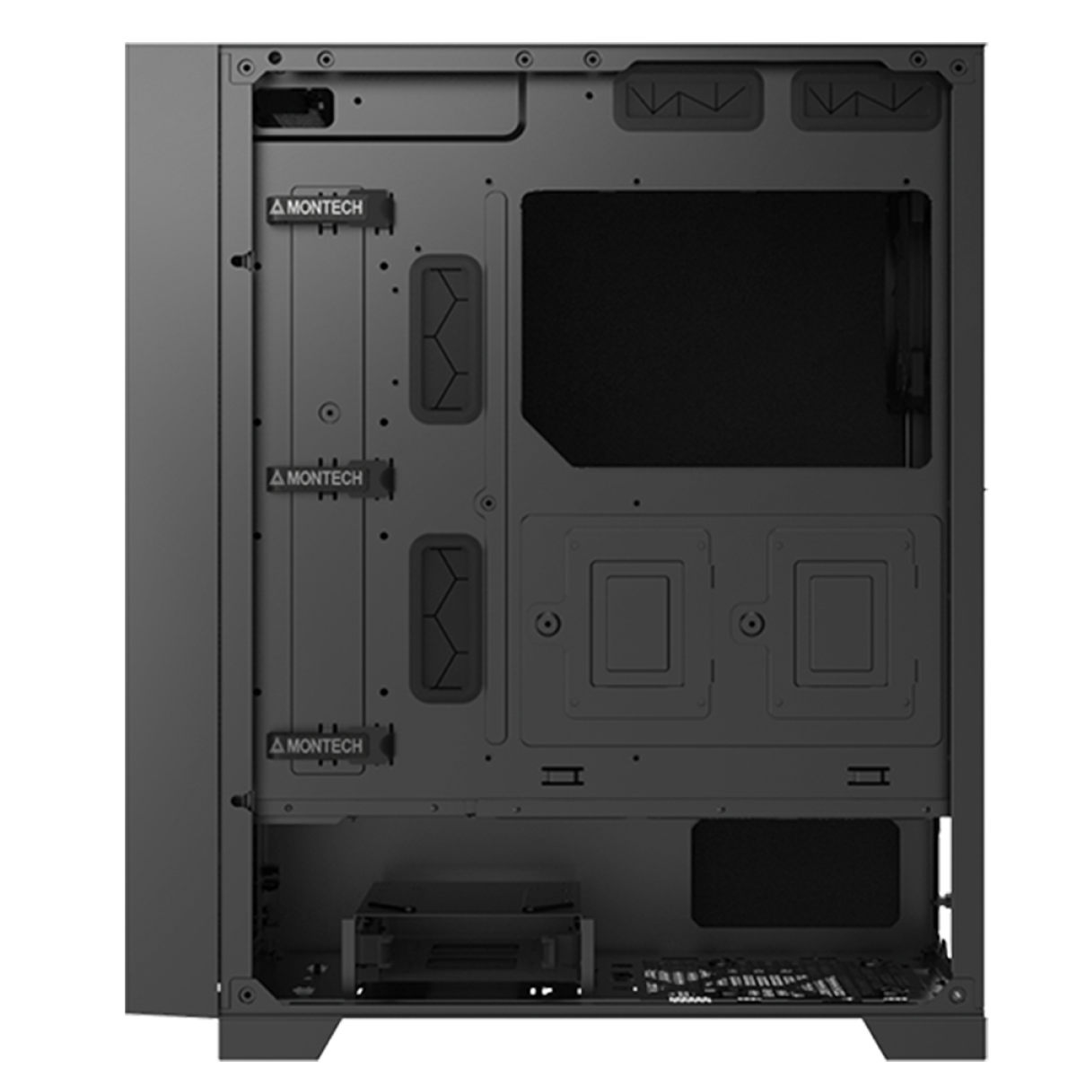 Gabinete Gamer Montech Air 1000 Silent, Mid Tower, Black, ATX, Sem Fonte, Com 3 Fans