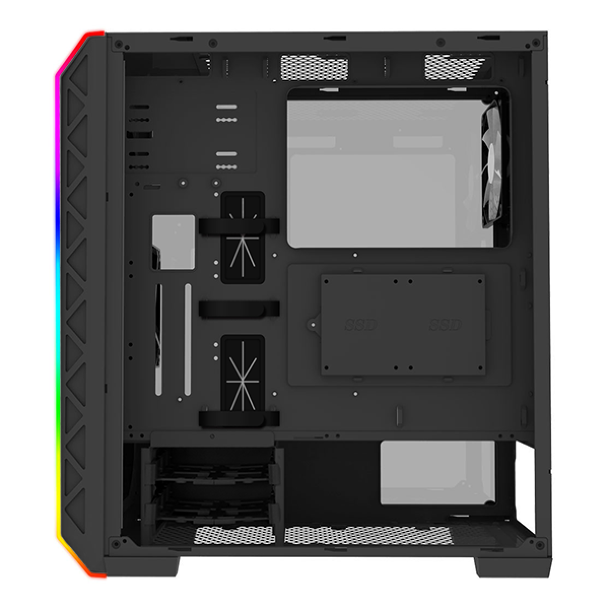 Gabinete Gamer Montech AIR 900 ARGB, Mid Tower, Vidro Temperado, Black, E-ATX, Sem Fonte, Com 2 Fans