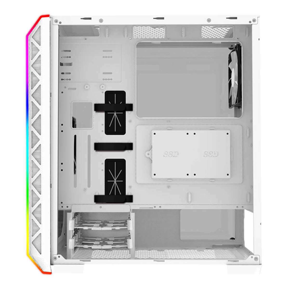 Gabinete Gamer Montech Air 900 ARGB, Mid Tower, Vidro Temperado, White, ATX, Sem Fonte, Com 2 Fans