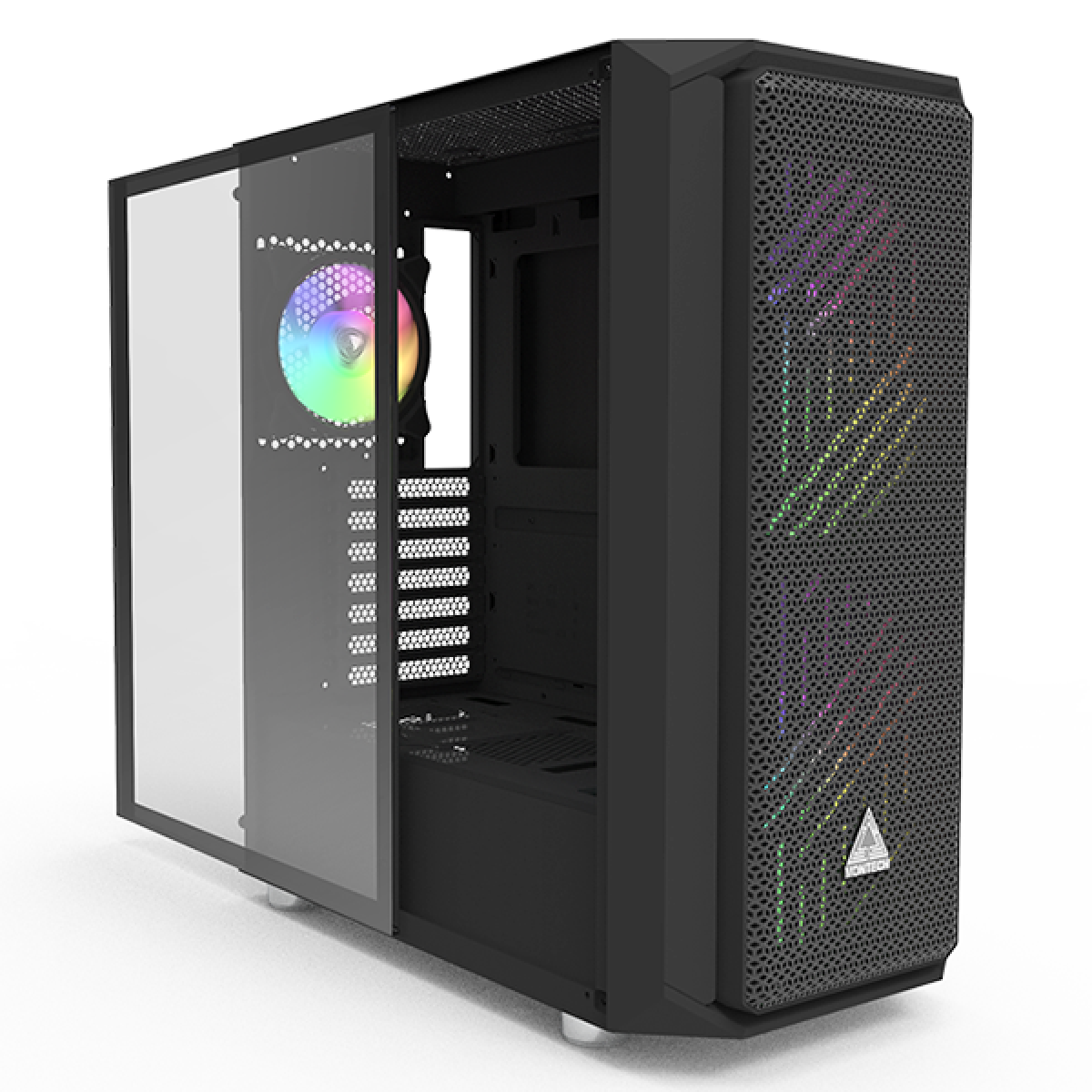 Gabinete Gamer Montech Air X ARGB, Mid Tower, Vidro Temperado, BLACK, E-ATX, Sem Fonte, Com 3 Fans ARGB