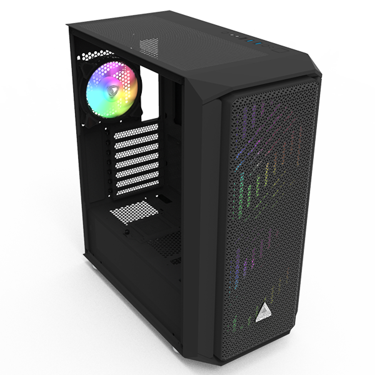 Gabinete Gamer Montech Air X ARGB, Mid Tower, Vidro Temperado, BLACK, E-ATX, Sem Fonte, Com 3 Fans ARGB