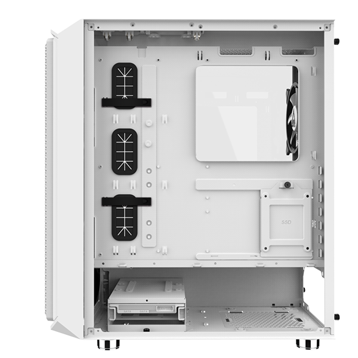 Gabinete Gamer Montech AIR X ARGB, Mid Tower, Vidro Temperado, White, E-ATX, Sem Fonte, Com 3 Fans