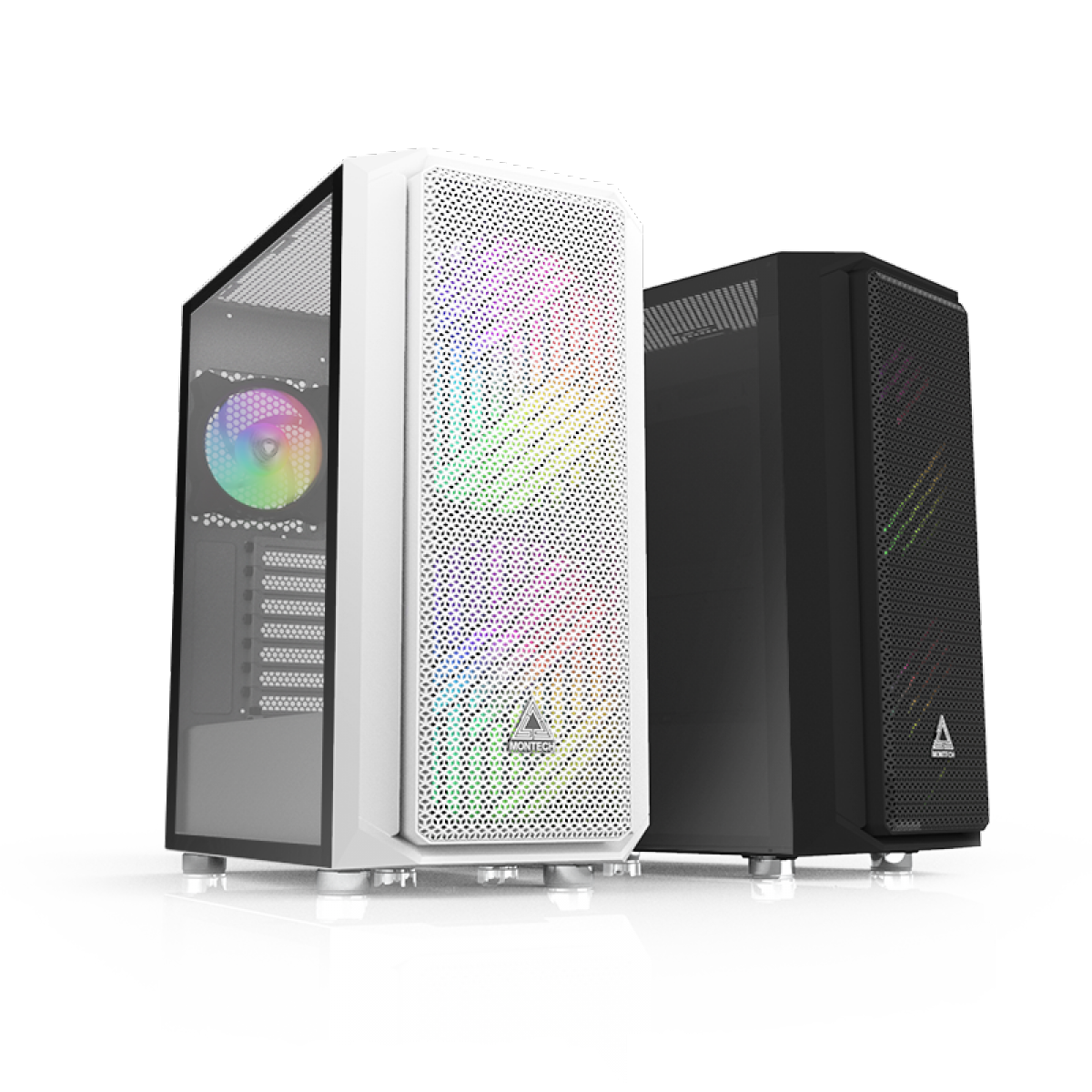 Gabinete Gamer Montech AIR X ARGB, Mid Tower, Vidro Temperado, White, E-ATX, Sem Fonte, Com 3 Fans