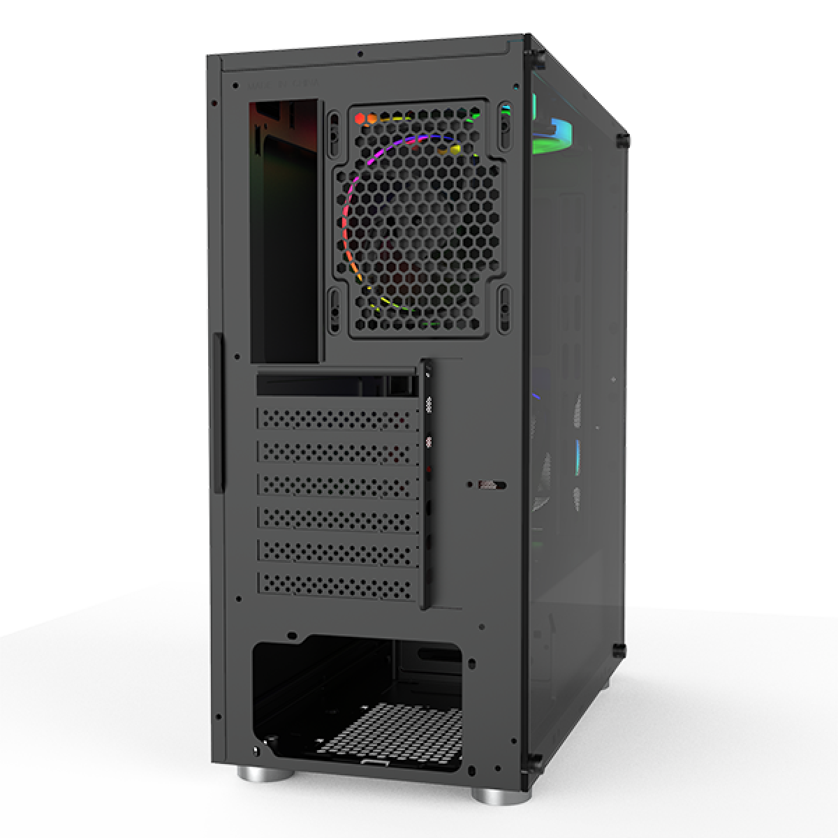 Gabinete Gamer Montech FIGHTER 500, Mid Tower, Black, ATX, 4 Fans, Vidro Temperado