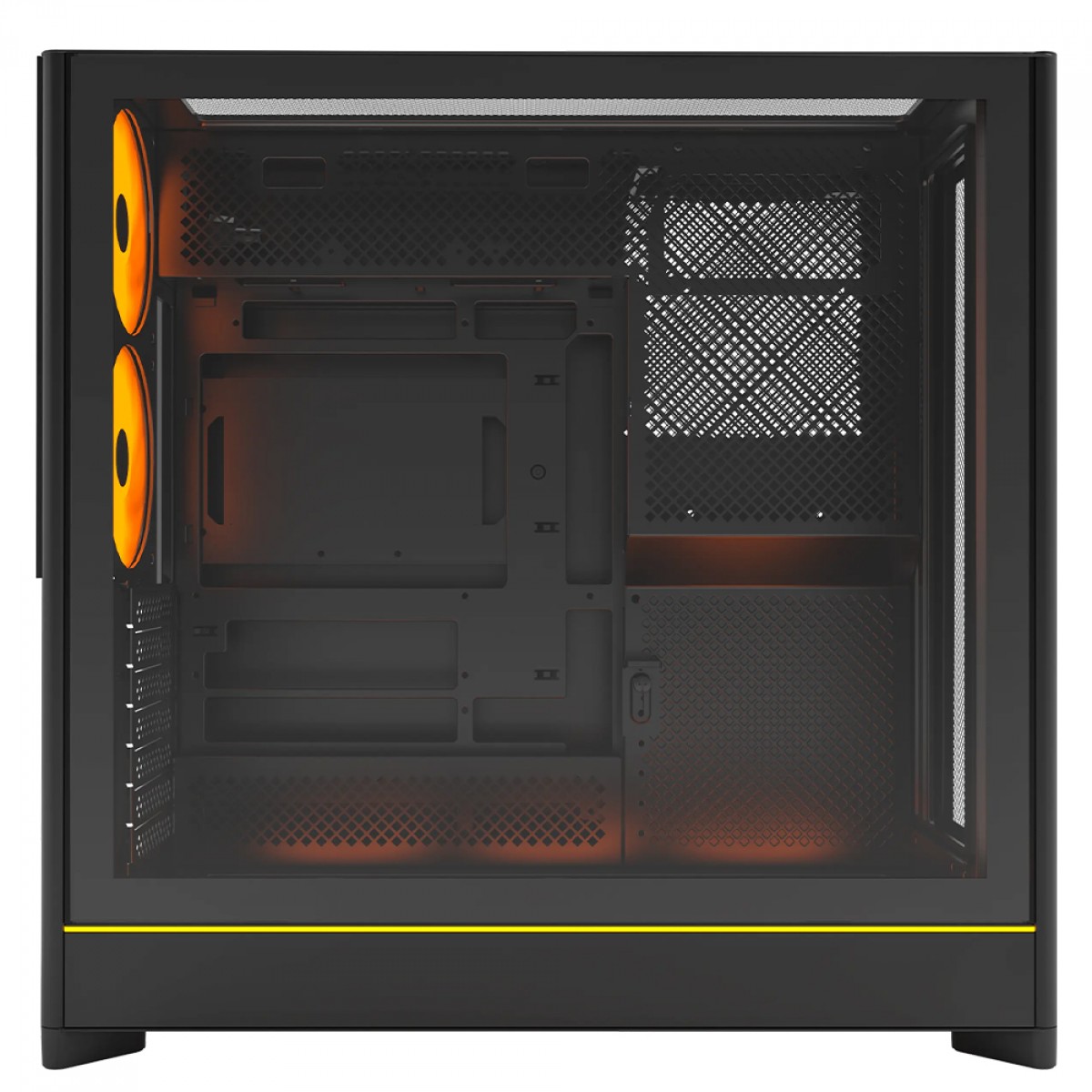 Gabinete Gamer Montech HS01 PRO, ARGB, Mid Tower, ATX, Sem Fonte, Com 5 Fans, Preto