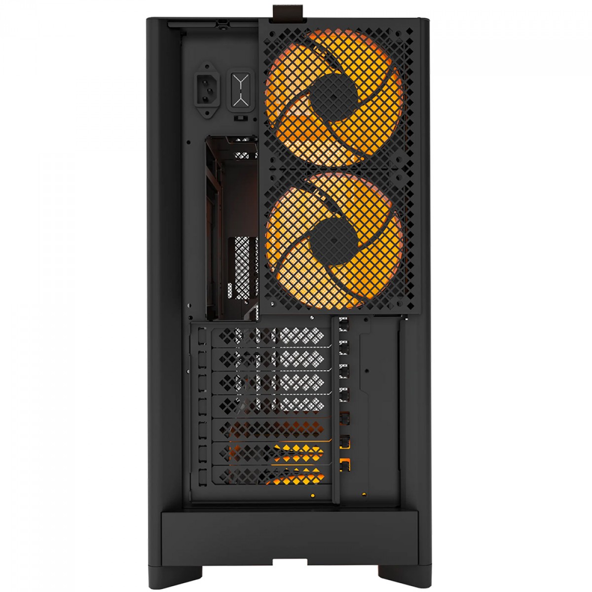 Gabinete Gamer Montech HS01 PRO, ARGB, Mid Tower, ATX, Sem Fonte, Com 5 Fans, Preto
