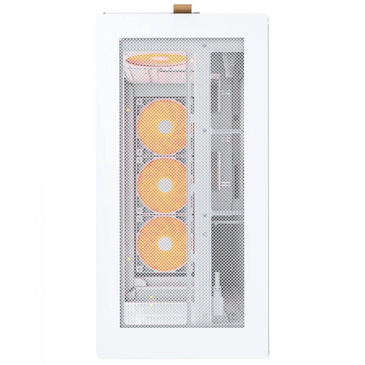 Gabinete Gamer Montech HS02 PRO, ARGB, Mid Tower, ATX, Sem Fonte, Com 5 Fans, Branco