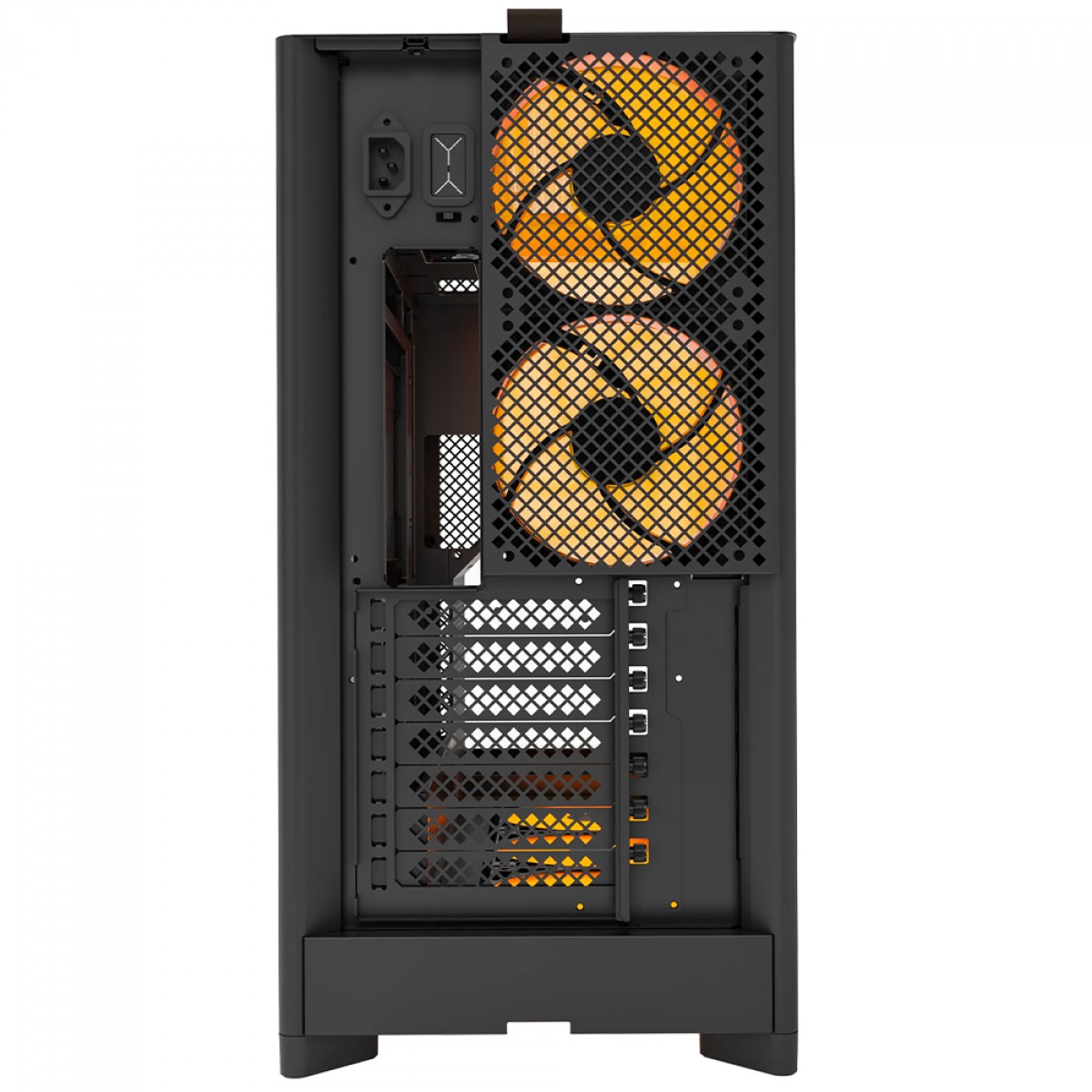 Gabinete Gamer Montech HS02 PRO, ARGB, Mid Tower, ATX, Sem Fonte, Com 5 Fans, Preto