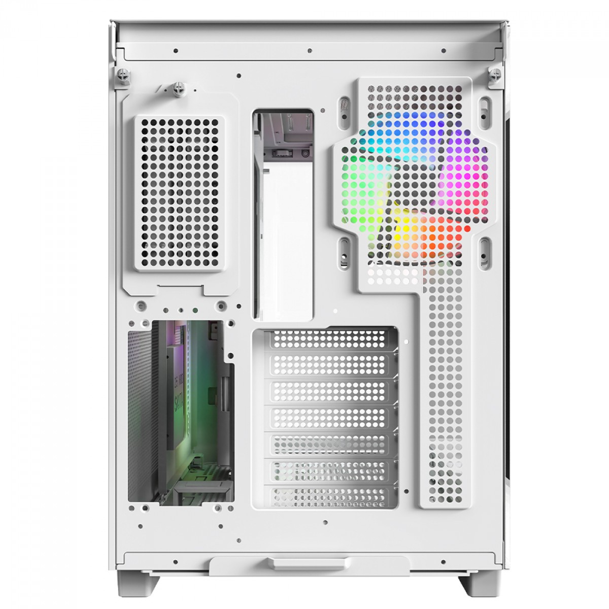 Gabinete Gamer Montech King 65 Pro, Mid Tower, Vidro Temperado, ATX, Sem Fonte, Com 3 Fans ARGB, Branco