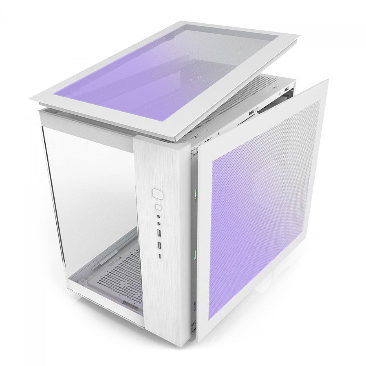 Gabinete Gamer Montech King 65 Pro, Mid Tower, Vidro Temperado, ATX, Sem Fonte, Com 3 Fans ARGB, Branco