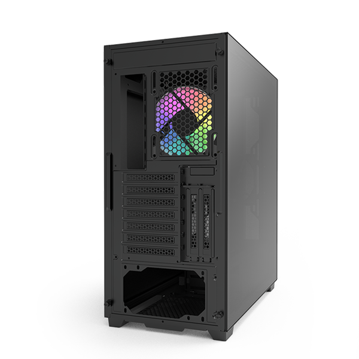 Gabinete Gamer Montech Sky One ARGB, Mid Tower, Vidro Temperado, Black, E-ATX, Sem Fonte, Com 2 Fans