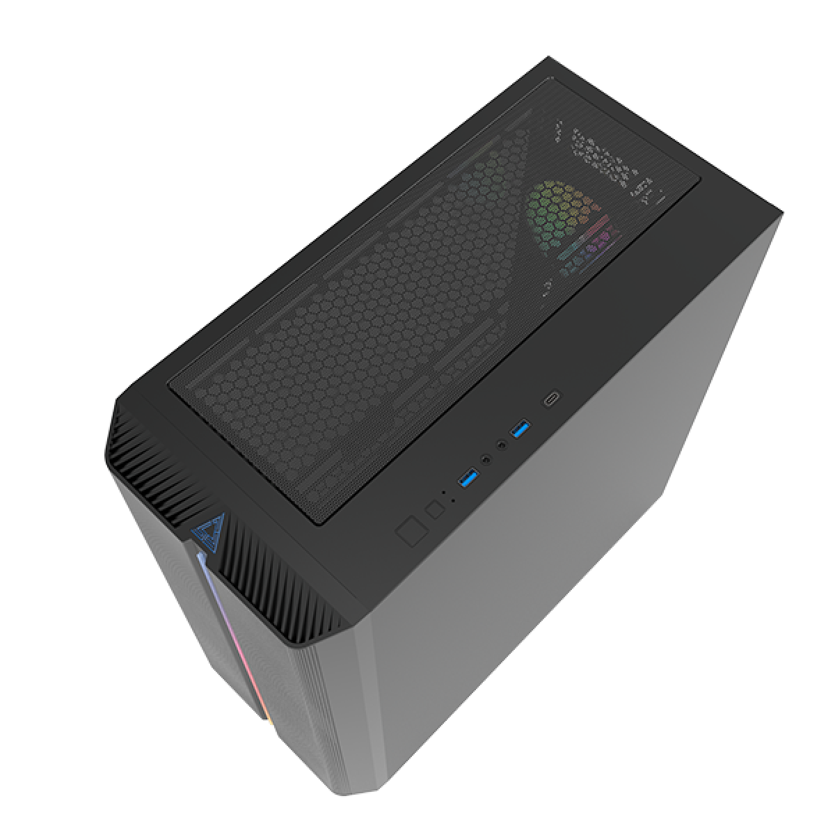 Gabinete Gamer Montech Sky One ARGB, Mid Tower, Vidro Temperado, Black, E-ATX, Sem Fonte, Com 2 Fans