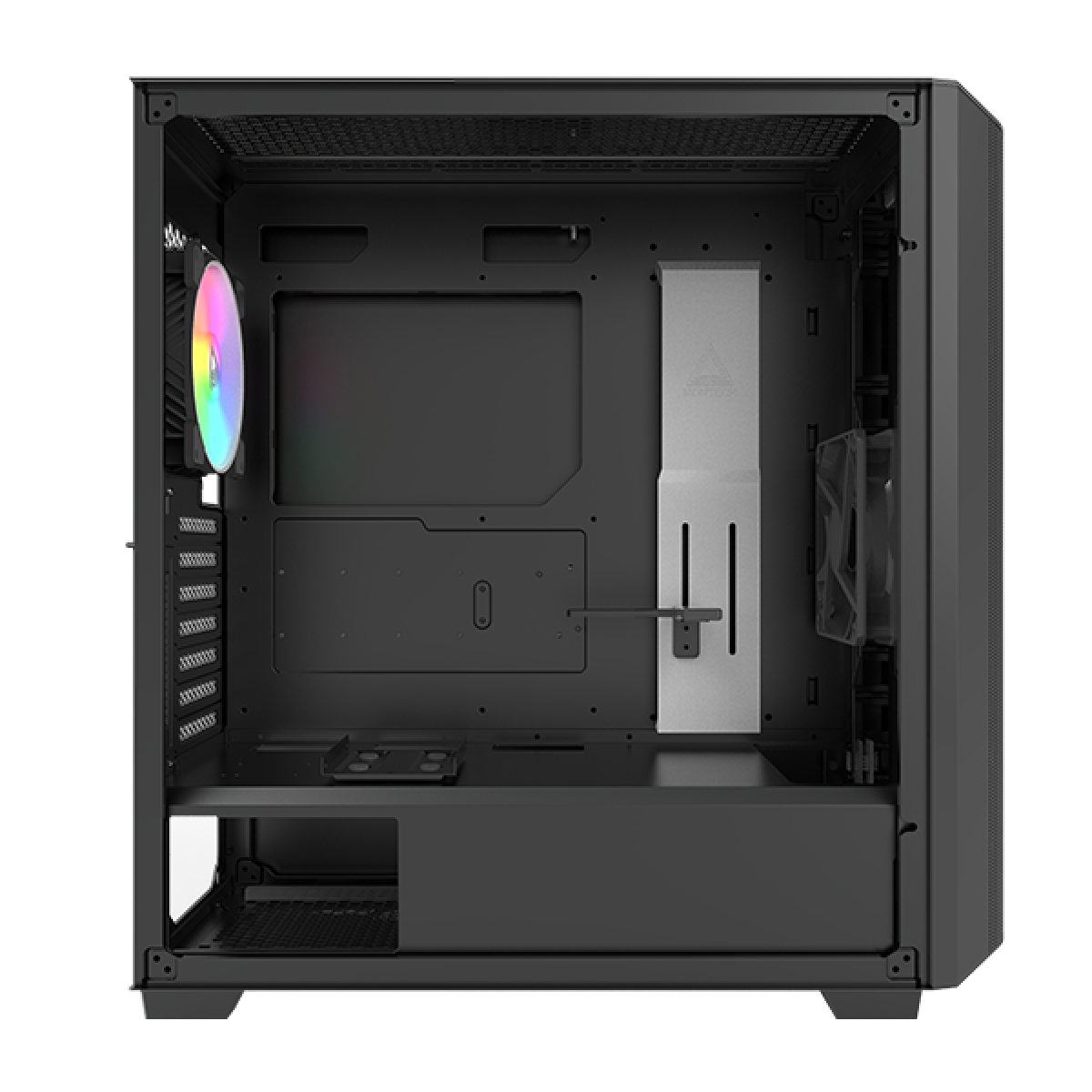 Gabinete Gamer Montech Sky One ARGB, Mid Tower, Vidro Temperado, Black, E-ATX, Sem Fonte, Com 2 Fans