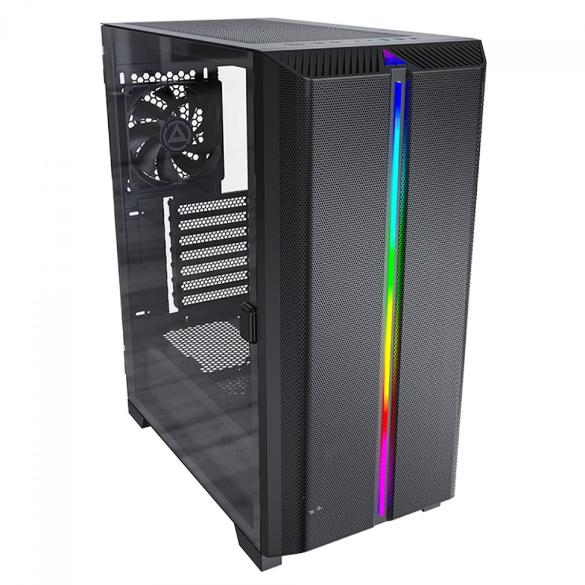 Gabinete Gamer Montech Sky One Lite, ARGB, Mid Tower, Vidro Temperado, ATX, Black, Sem Fonte, Com 3 Fans 