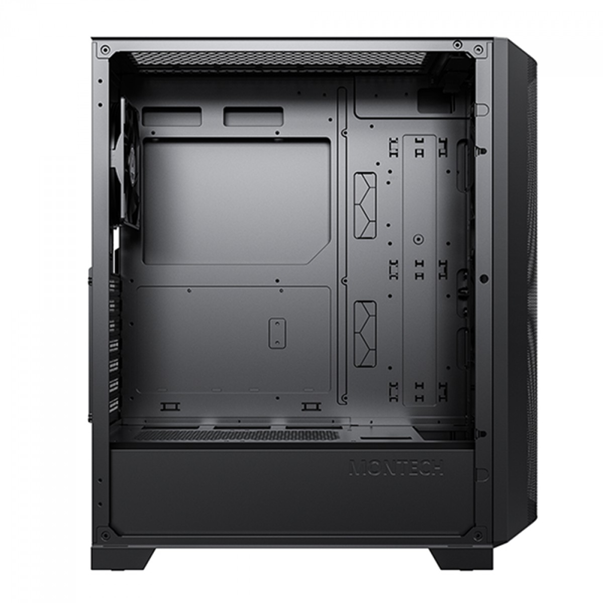 Gabinete Gamer Montech Sky One Lite, ARGB, Mid Tower, Vidro Temperado, ATX, Black, Sem Fonte, Com 3 Fans 