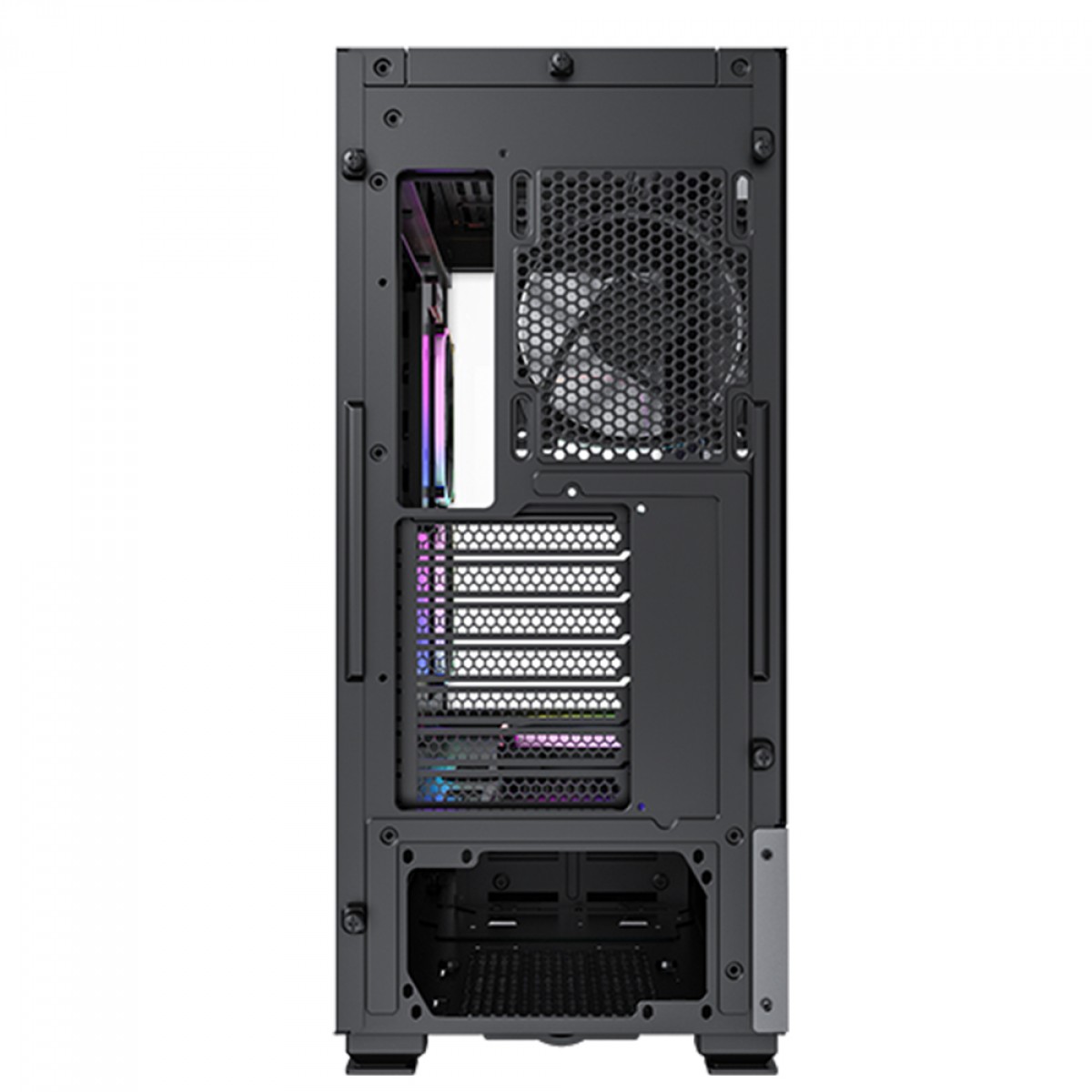 Gabinete Gamer Montech Sky Two, ARGB, Mid Tower, Vidro Temperado, ATX, Black, Sem Fonte, Com 4 Fans