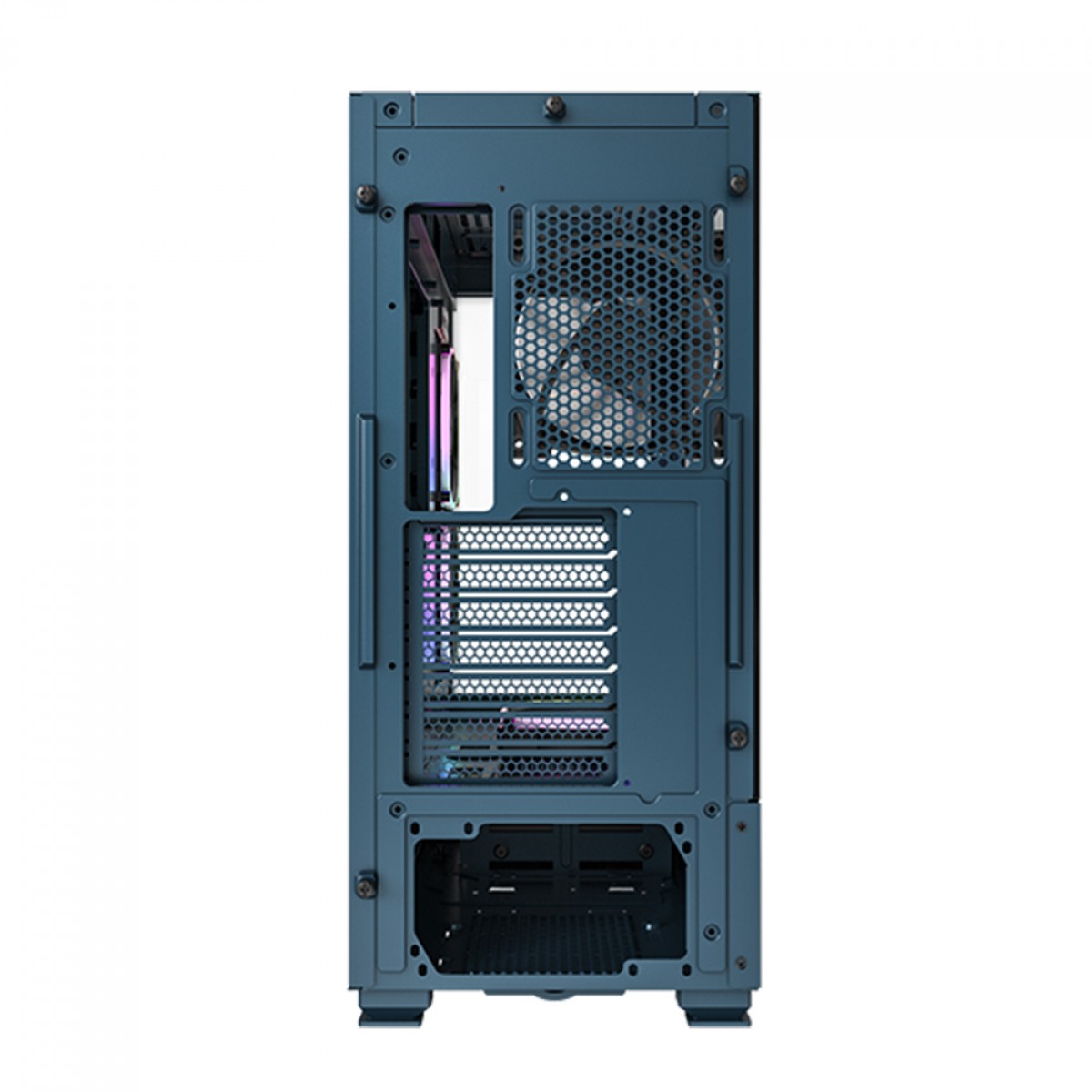 Gabinete Gamer Montech Sky Two, ARGB, Mid Tower, Vidro Temperado, ATX, Blue, Sem Fonte, Com 4 Fans