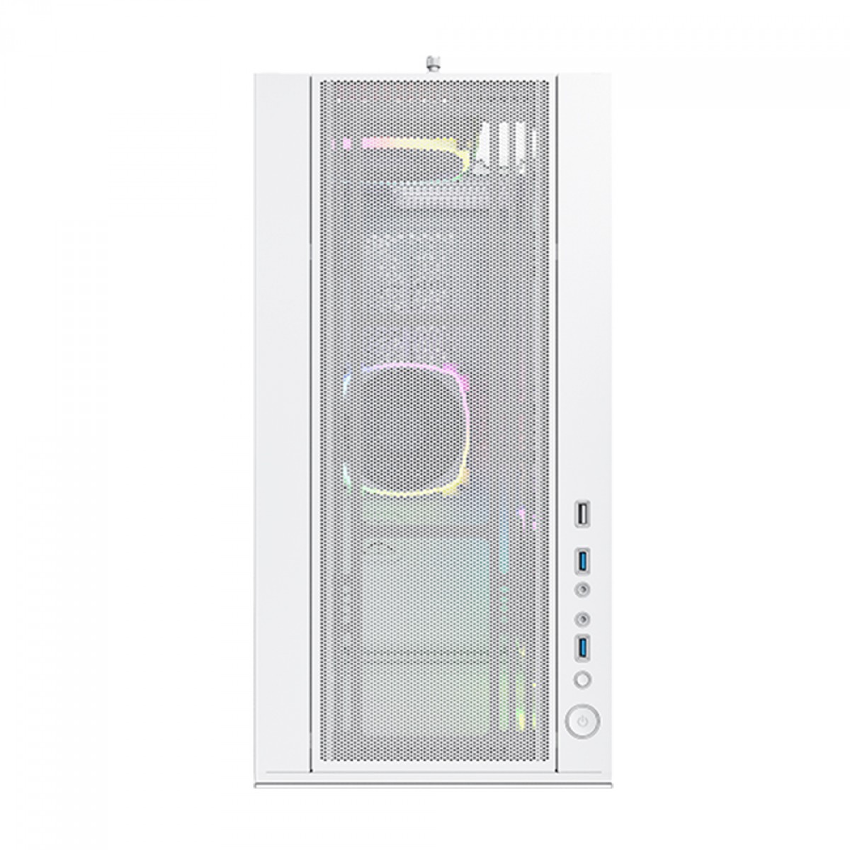 Gabinete Gamer Montech Sky Two, ARGB, Mid Tower, Vidro Temperado, ATX, White, Sem Fonte, Com 4 Fans