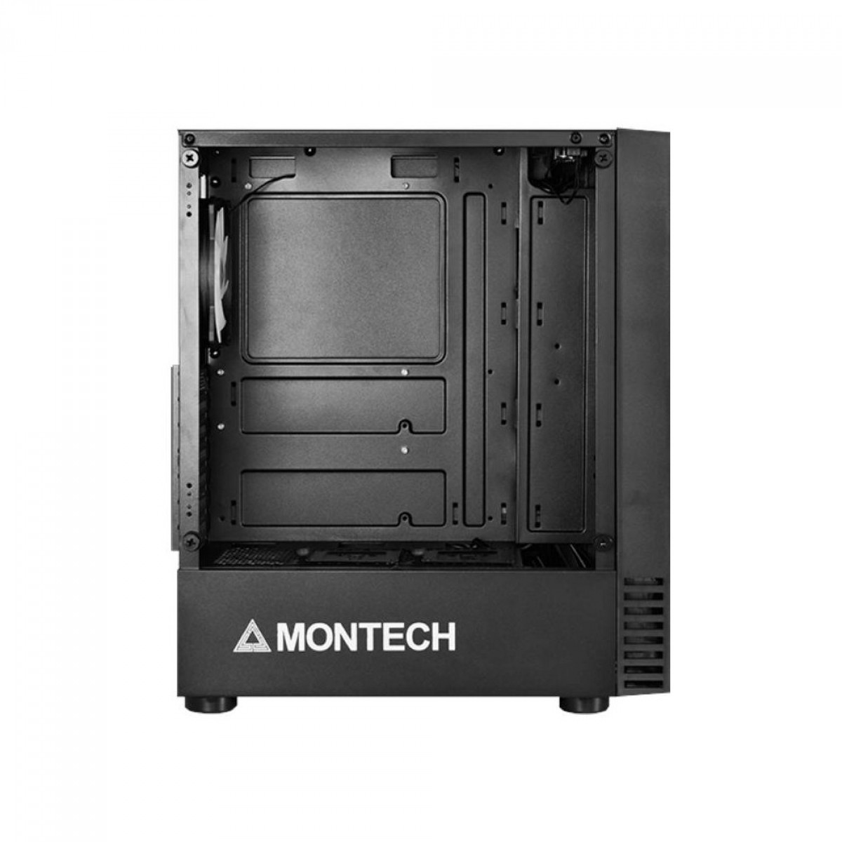 Gabinete Gamer Montech X2 MESH, Mid Tower, Vidro Temperado, Black, ATX, Sem Fonte, Com 3 Fans Rainbow
