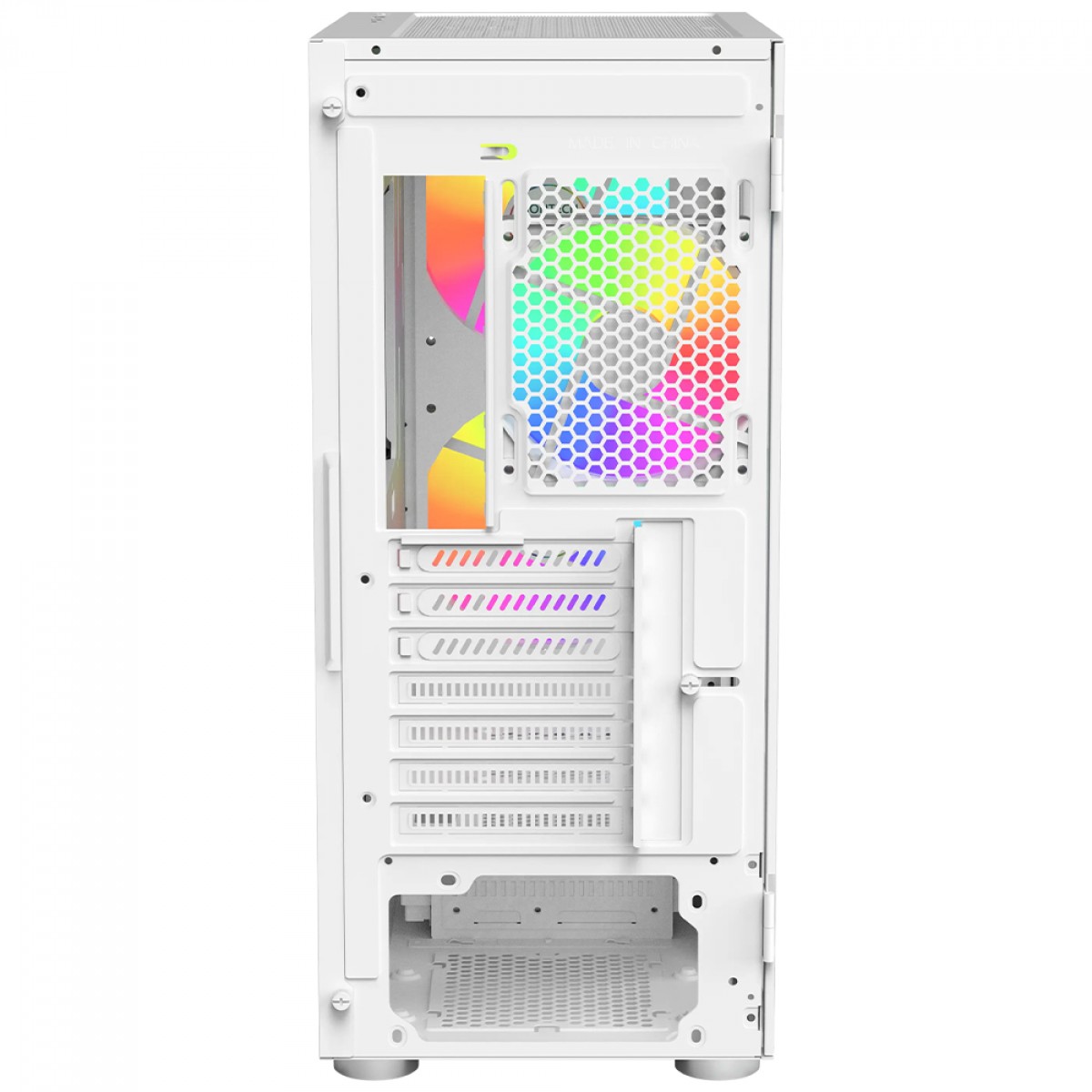 Gabinete Gamer Montech X2 Plus, Vidro Temperado, Mid Tower, ATX, Com 3 Fans ARGB, Branco