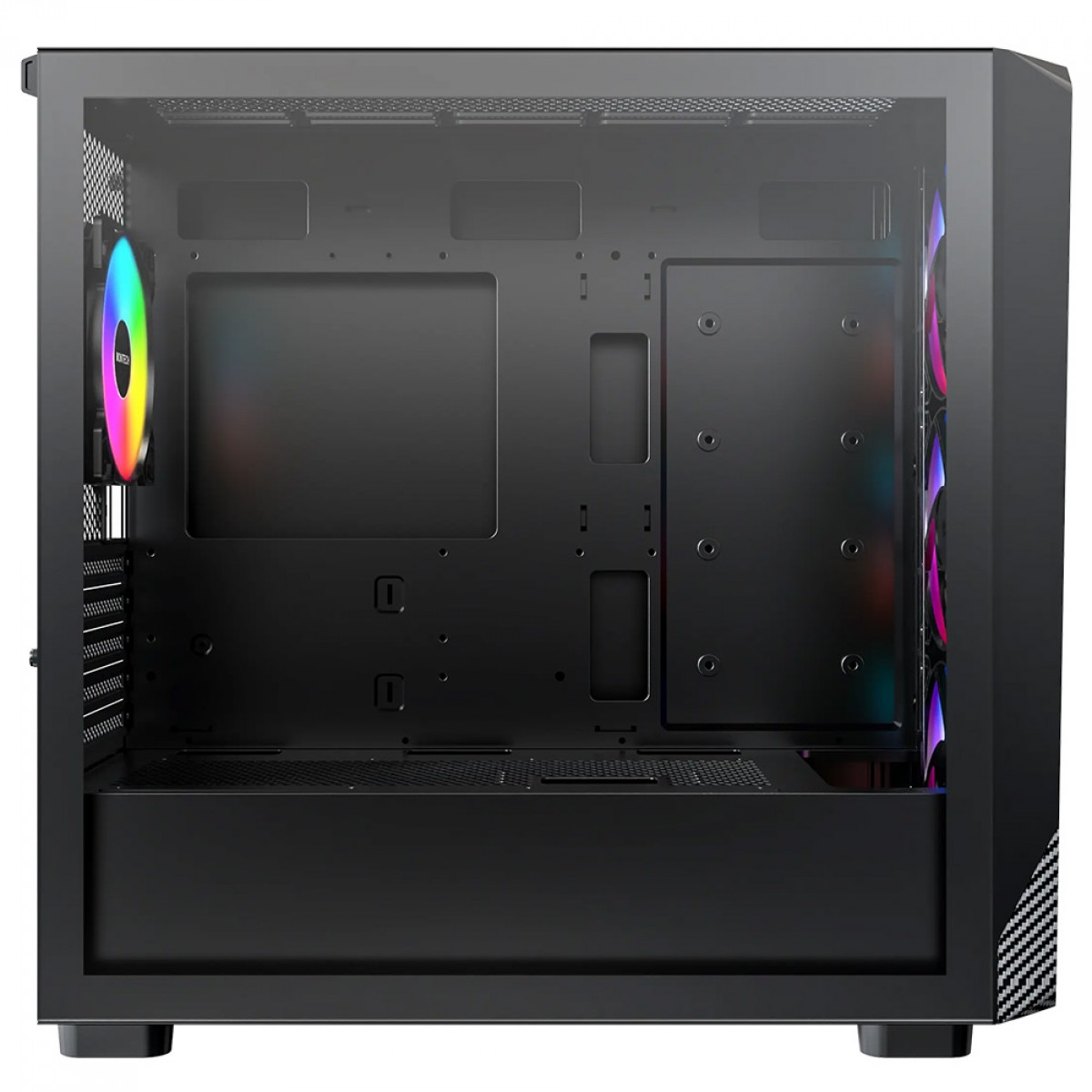 Gabinete Gamer Montech X5M, Mid Tower, mATX, Sem Fonte, Com 4 Fans ARGB, Preto