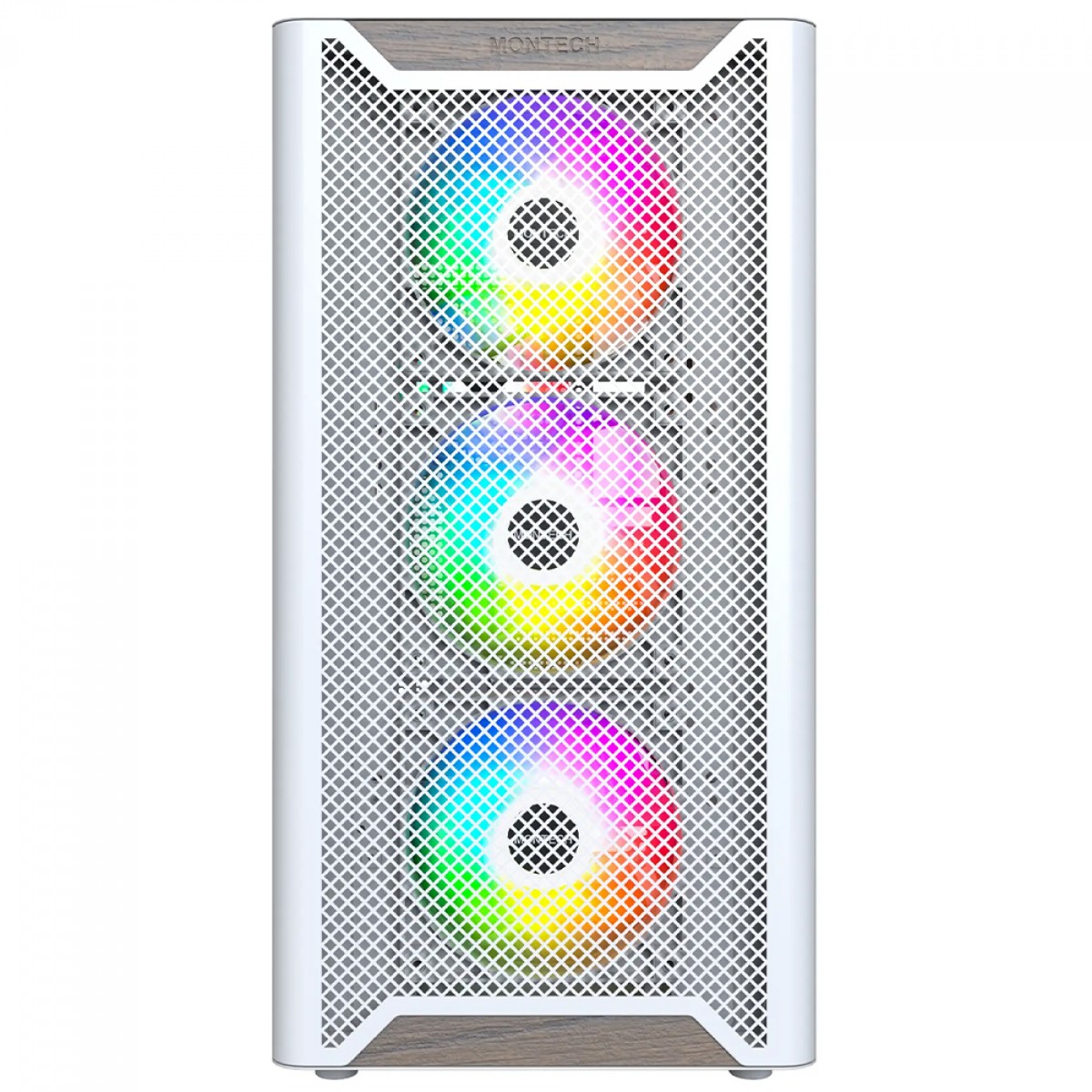 Gabinete Gamer Montech XR Wood, Mid Tower, ATX, Sem Fonte, Com 4 Fans ARGB, Branco