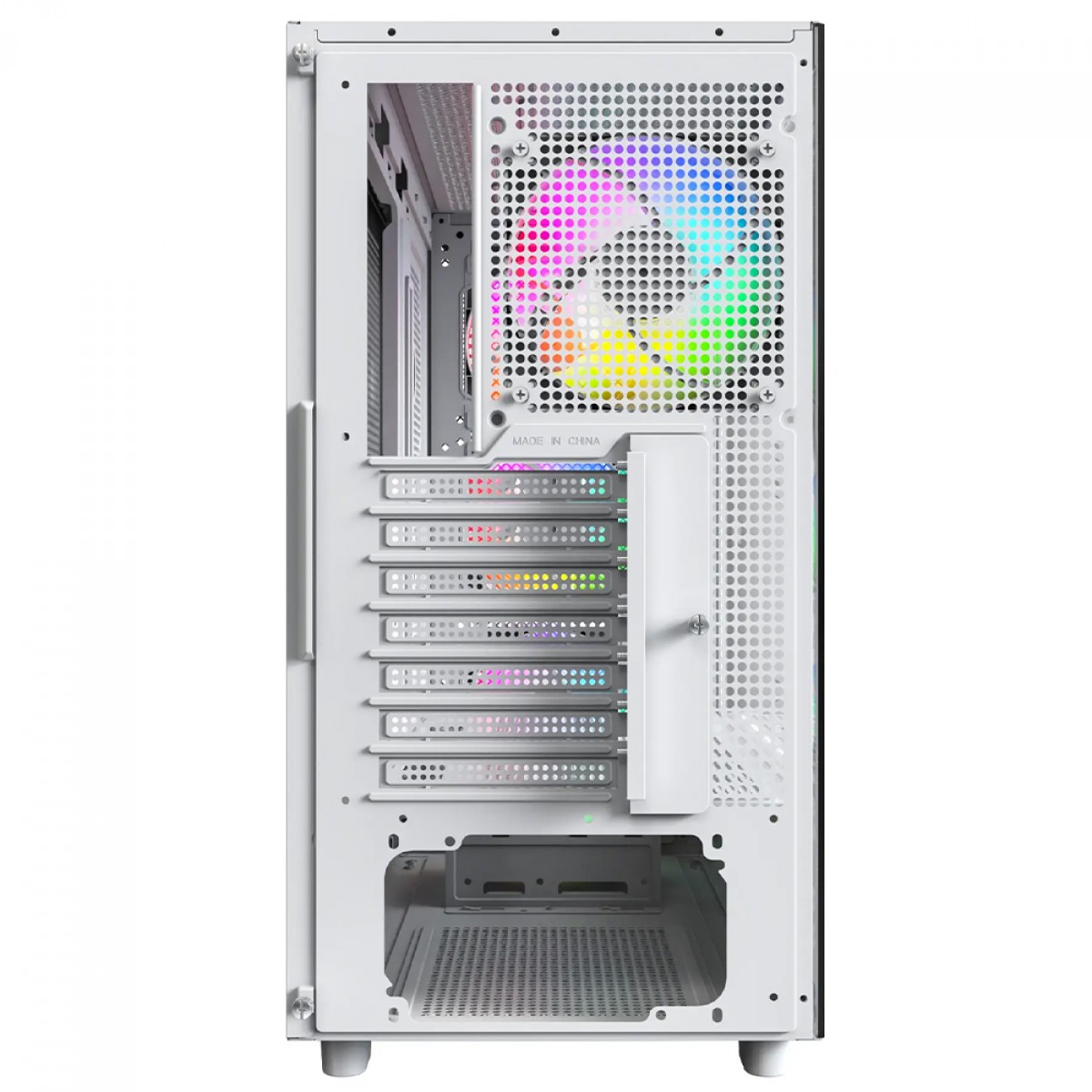 Gabinete Gamer Montech XR Wood, Mid Tower, ATX, Sem Fonte, Com 4 Fans ARGB, Branco