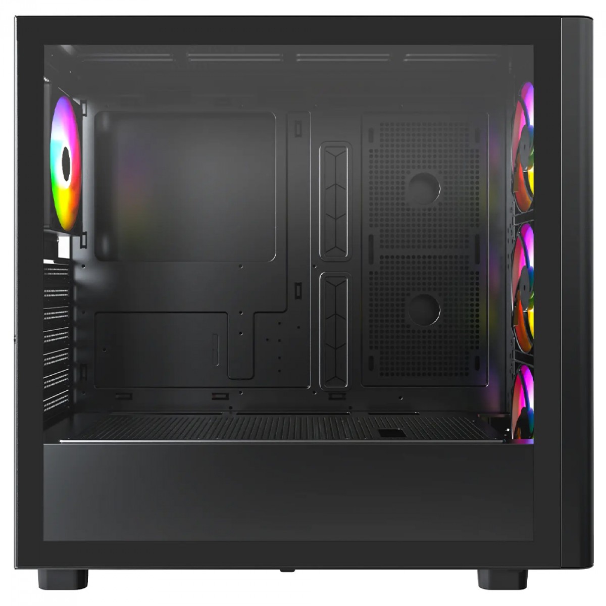 Gabinete Gamer Montech XR Wood, Mid Tower, ATX, Sem Fonte, Com 4 Fans ARGB, Preto