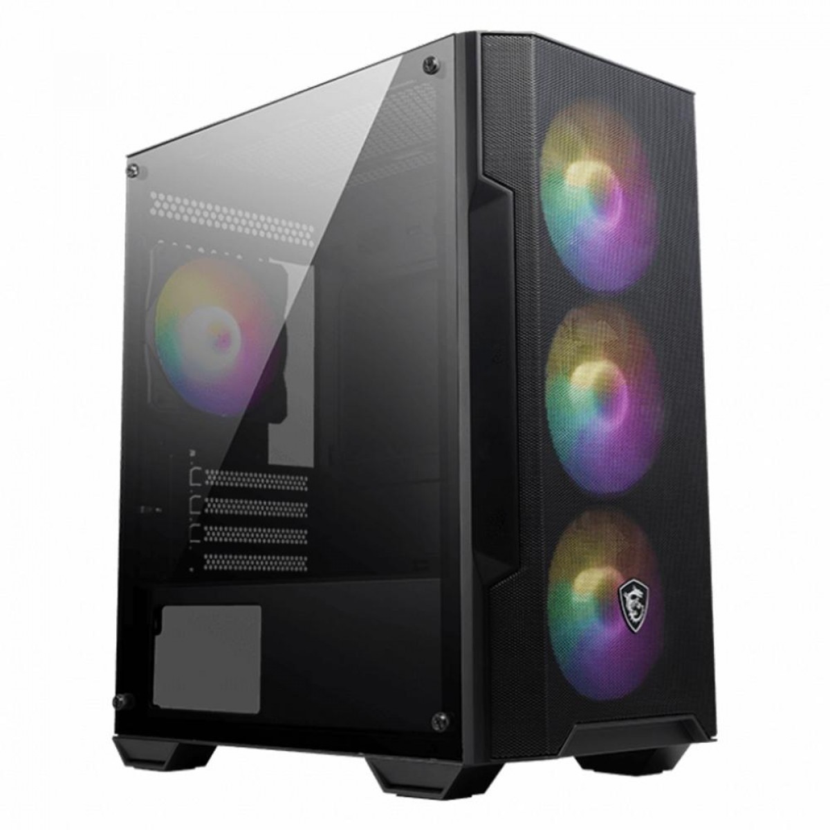 Gabinete Gamer MSI MAG Forge M100A, Mid Tower, Black, Sem Fonte, Com 4 Fans