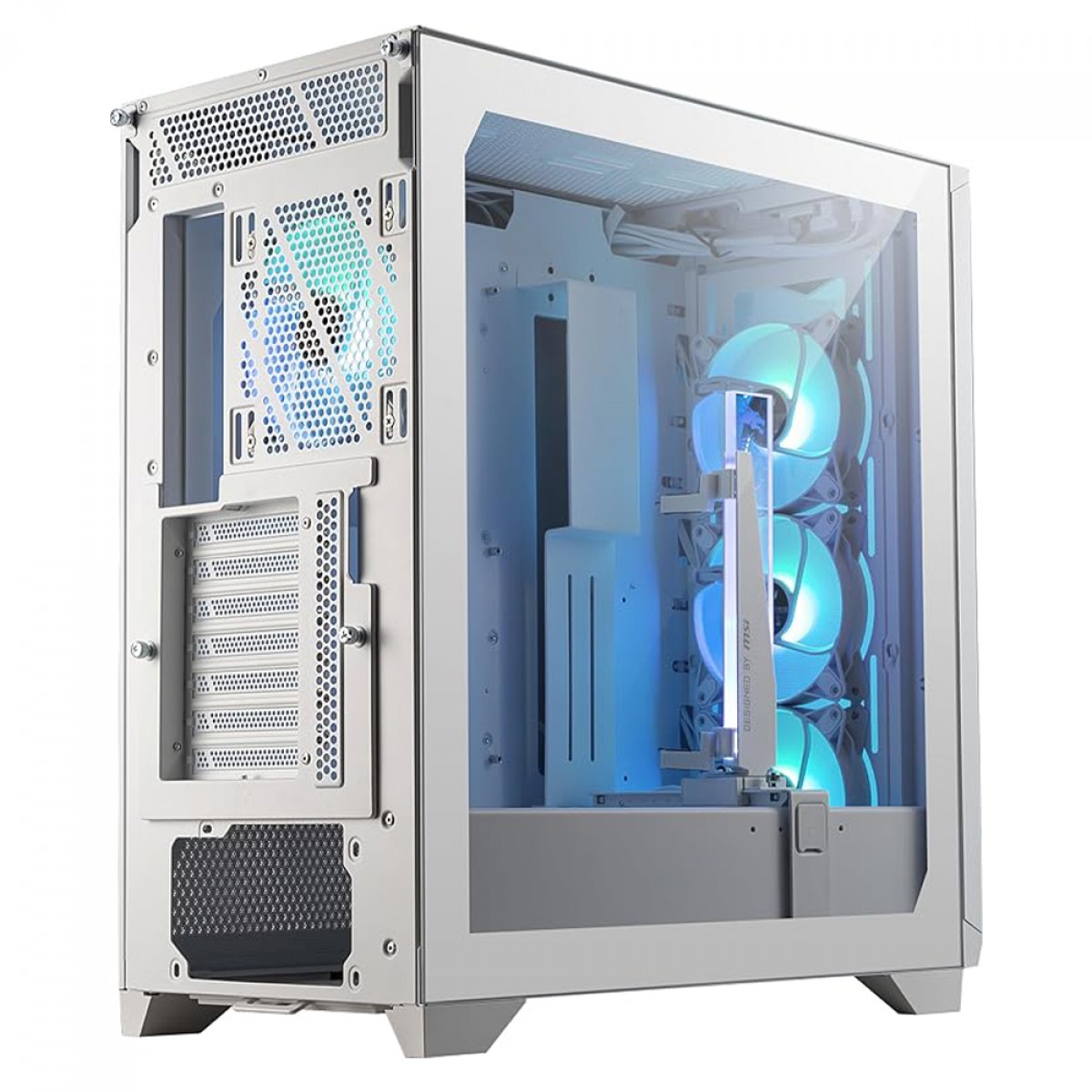 Gabinete Gamer MSI MPG Gungnir 300R AirFlow, Mid Tower, Vidro Temperado, E-ATX, Sem Fonte, Com 4 Fans ARGB, Branco, 306-7G21W21-W57
