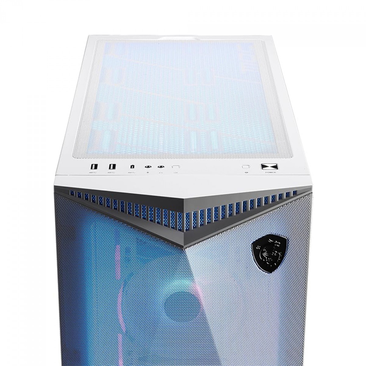 Gabinete Gamer MSI MPG Gungnir 300R AirFlow, Mid Tower, Vidro Temperado, E-ATX, Sem Fonte, Com 4 Fans ARGB, Branco, 306-7G21W21-W57