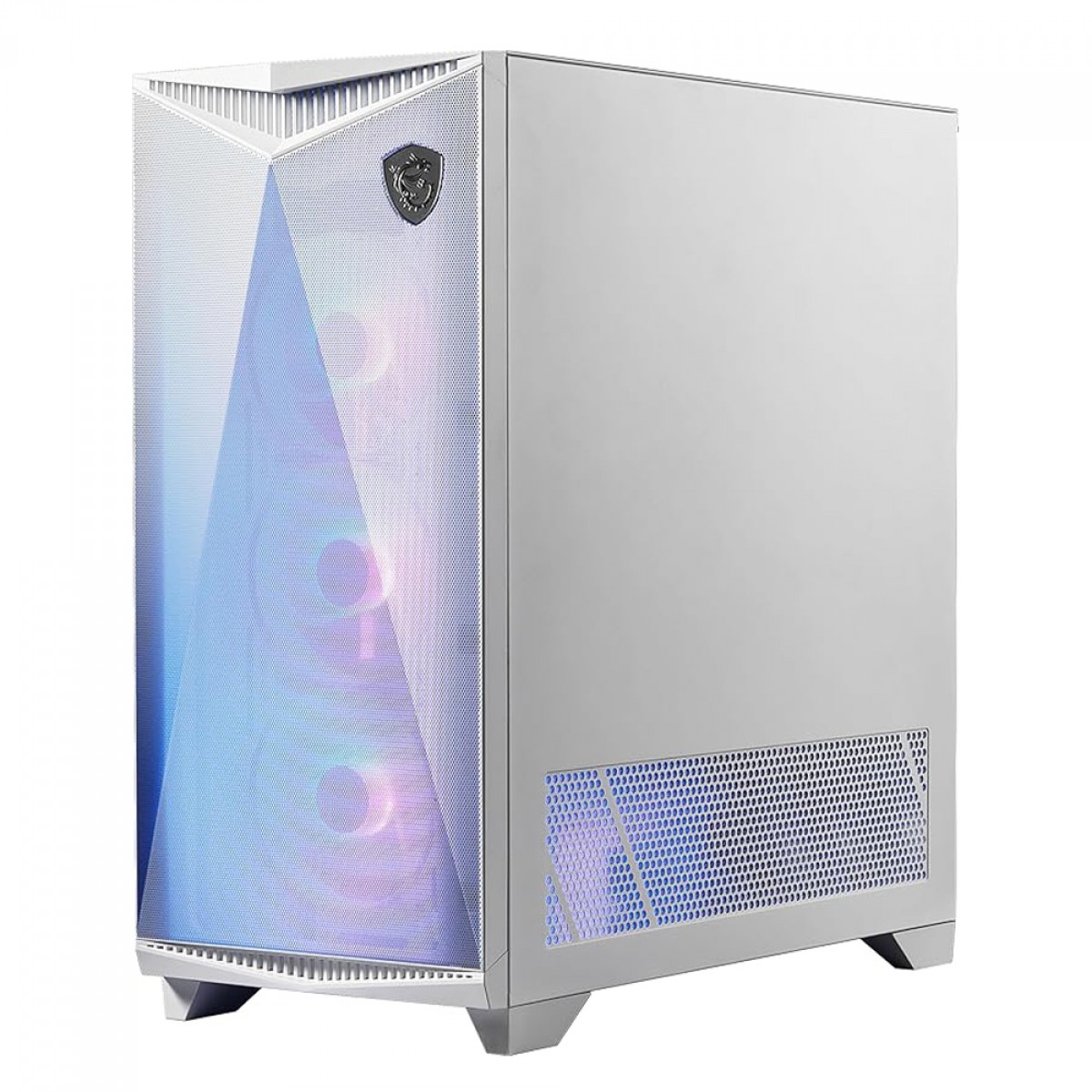 Gabinete Gamer MSI MPG Gungnir 300R AirFlow, Mid Tower, Vidro Temperado, E-ATX, Sem Fonte, Com 4 Fans ARGB, Branco, 306-7G21W21-W57