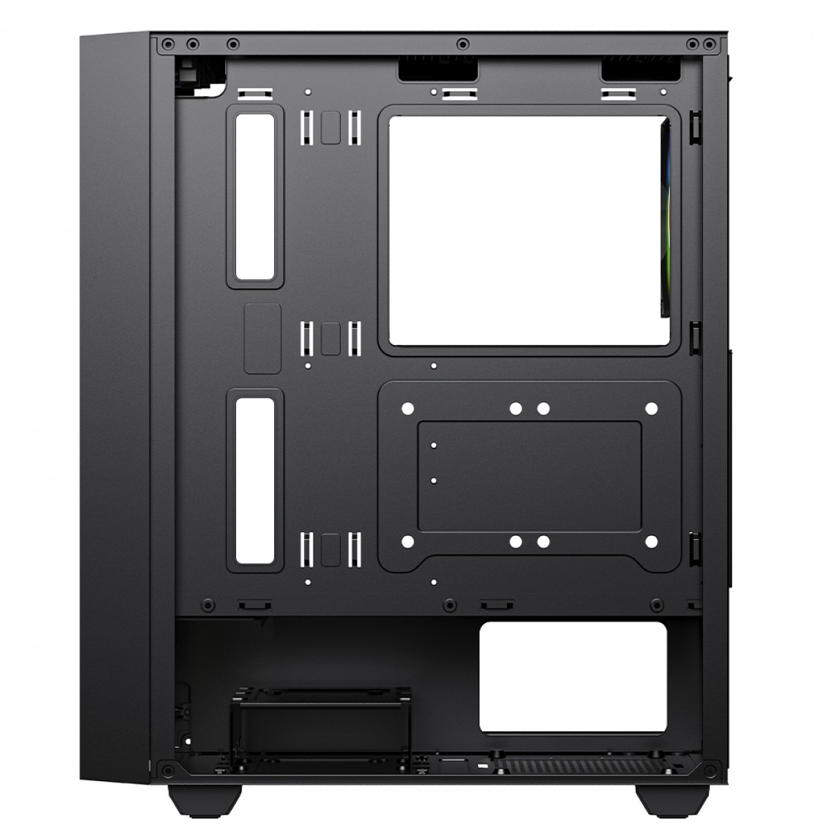 Gabinete Gamer Ninja Air X, Mid Tower, Vidro Temperado, ATX, Black, Sem Fonte, Com 4 Fans