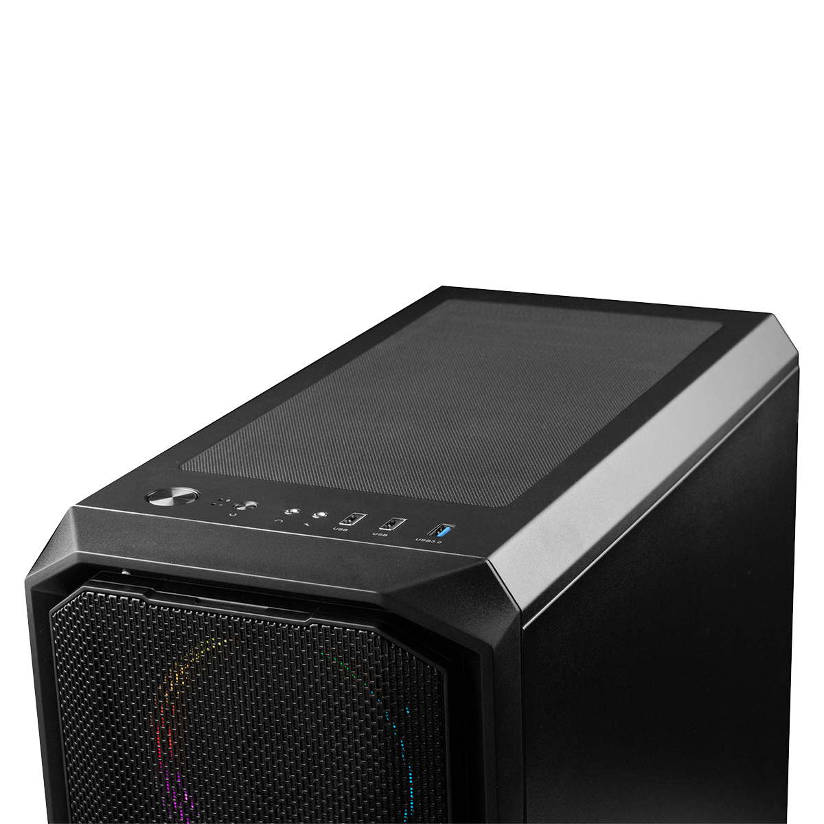 Gabinete Gamer Ninja Apolo, Mid Tower, RGB, mATX, Black, Sem Fonte, Com 3 Fans