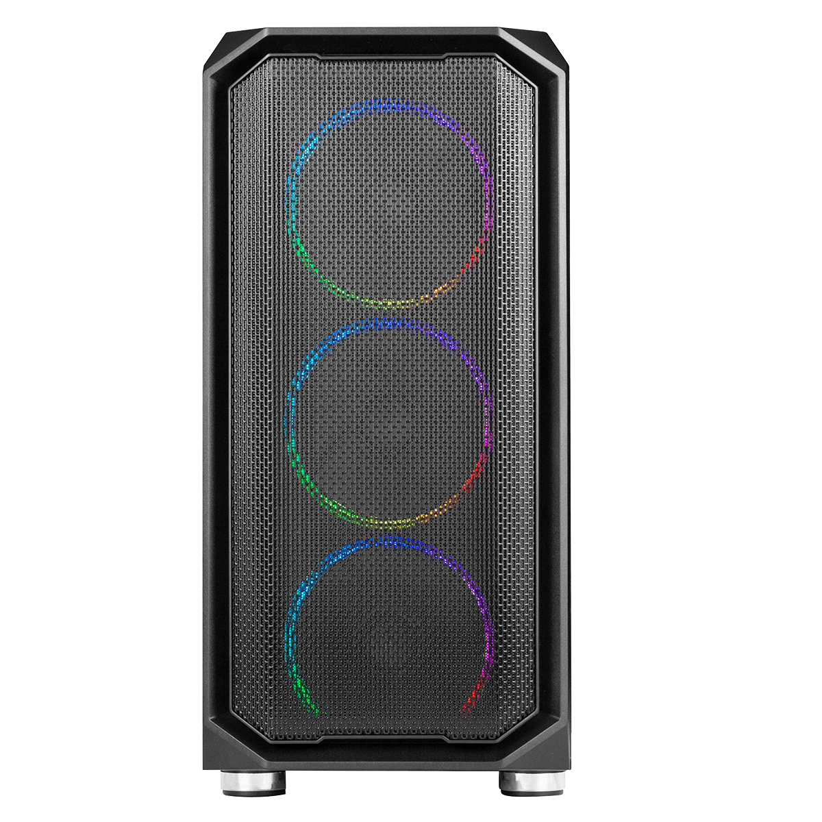 Gabinete Gamer Ninja Apolo, Mid Tower, RGB, mATX, Black, Sem Fonte, Com 3 Fans