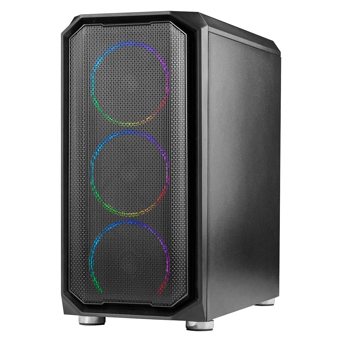 Gabinete Gamer Ninja Apolo, Mid Tower, RGB, mATX, Black, Sem Fonte, Com 3 Fans