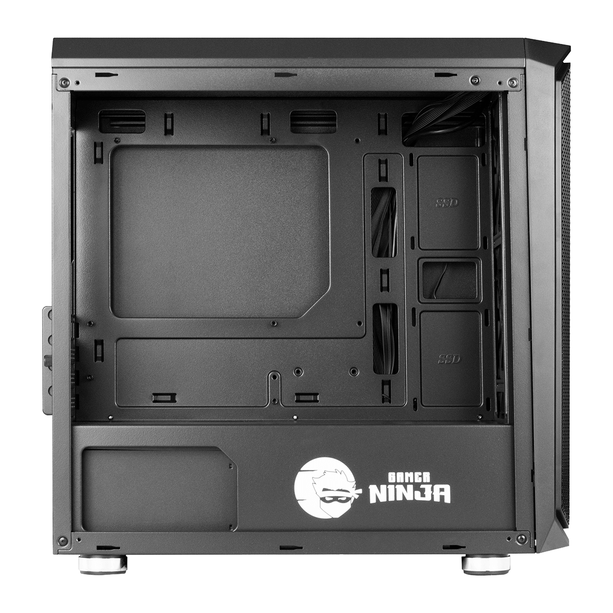 Gabinete Gamer Ninja Apolo, Mid Tower, RGB, mATX, Black, Sem Fonte, Com 3 Fans